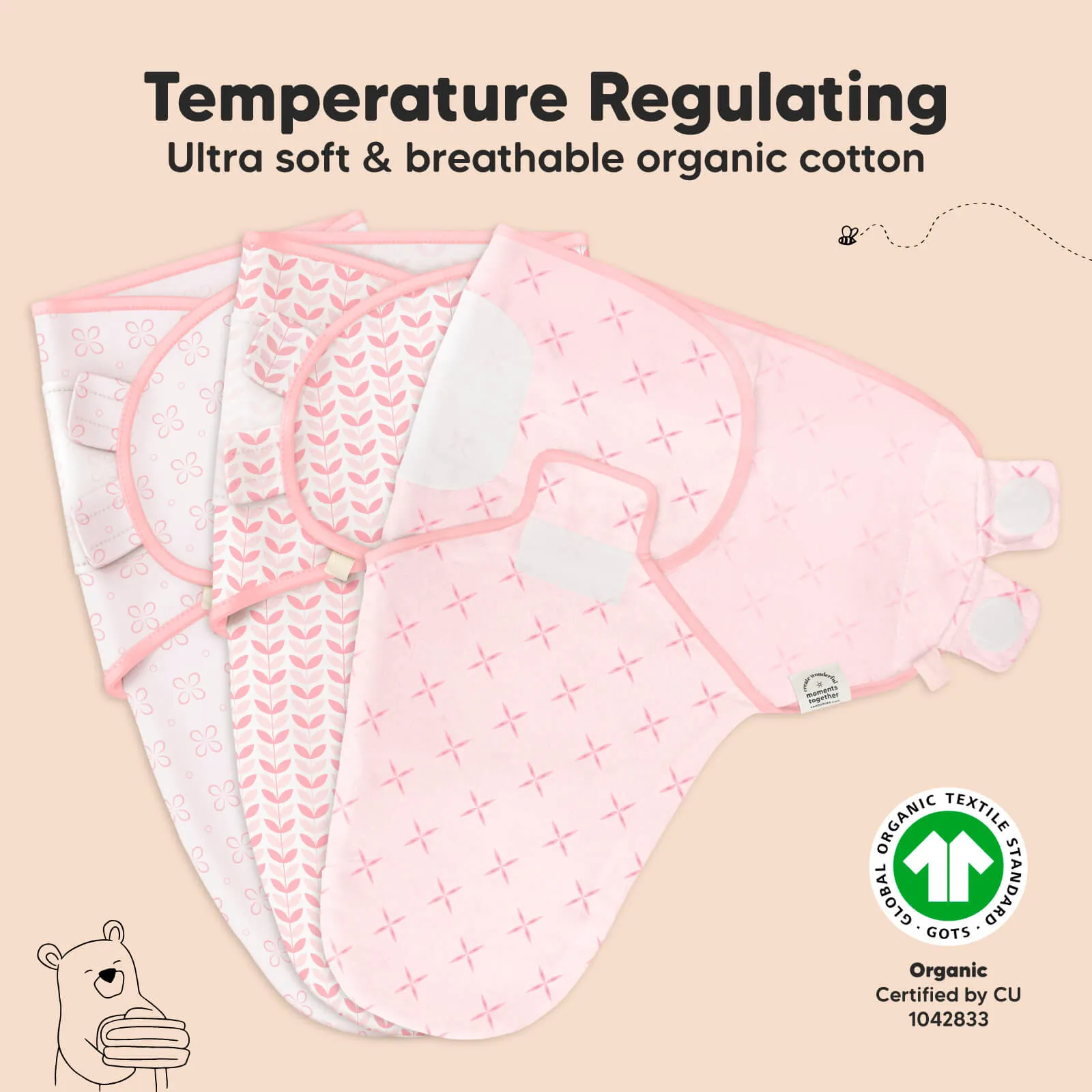 3-Pack Soothe Swaddle Wraps (Blossom)