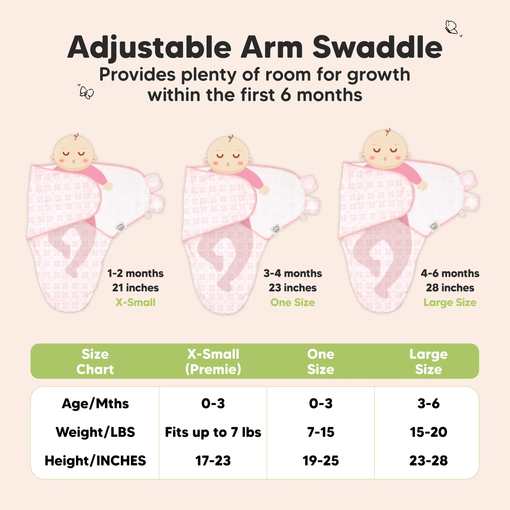 3-Pack Soothe Swaddle Wraps (Blossom)