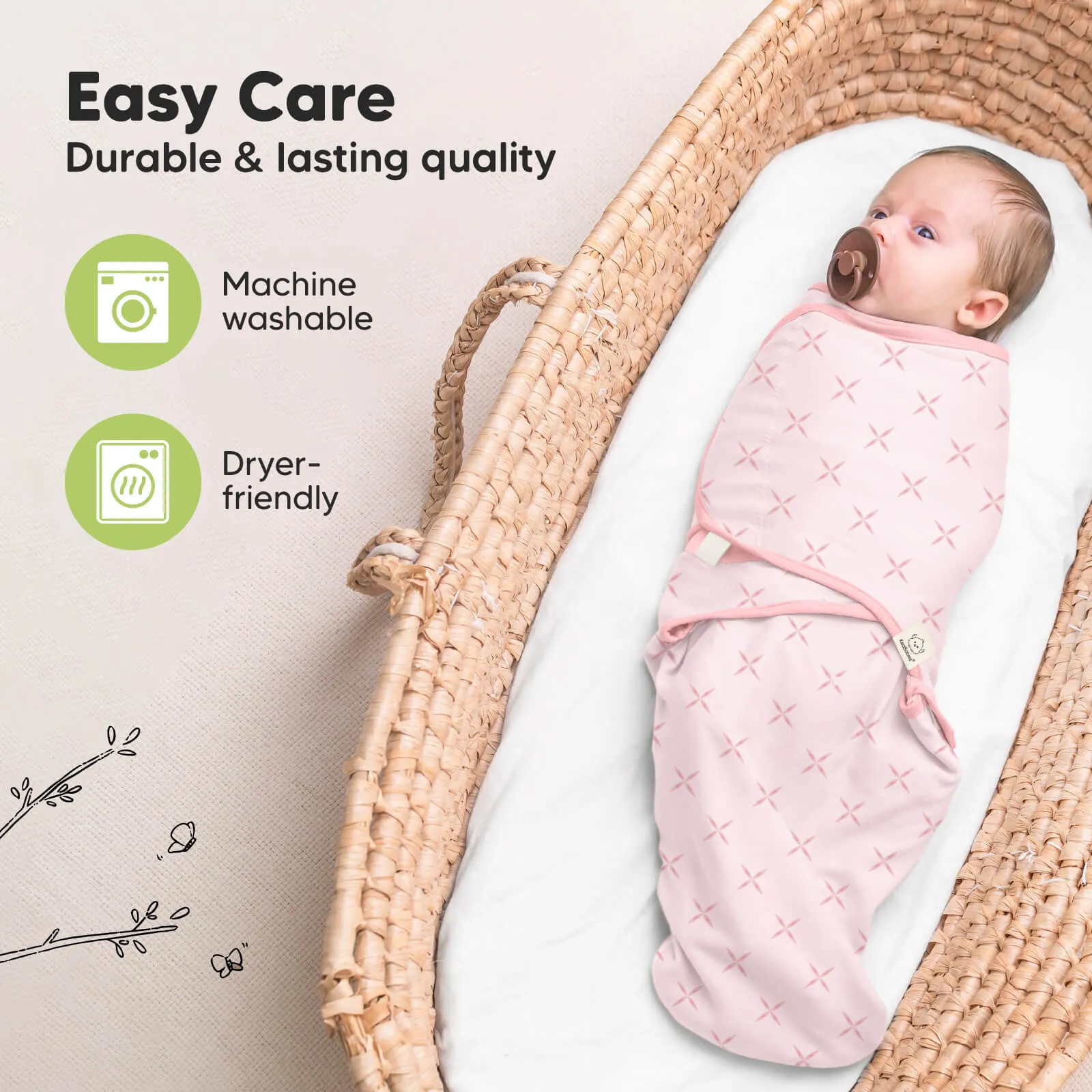 3-Pack Soothe Swaddle Wraps (Blossom)