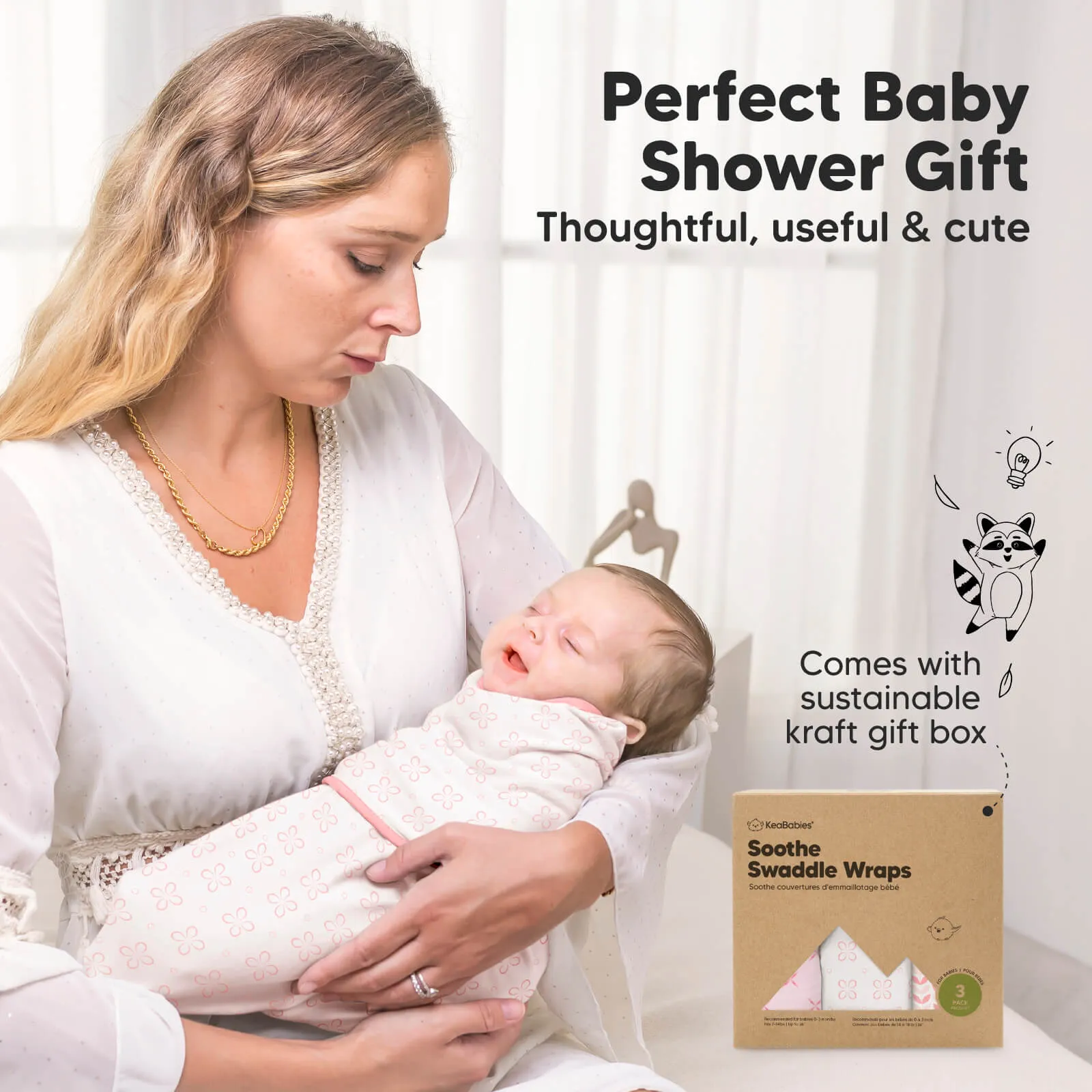 3-Pack Soothe Swaddle Wraps (Blossom)