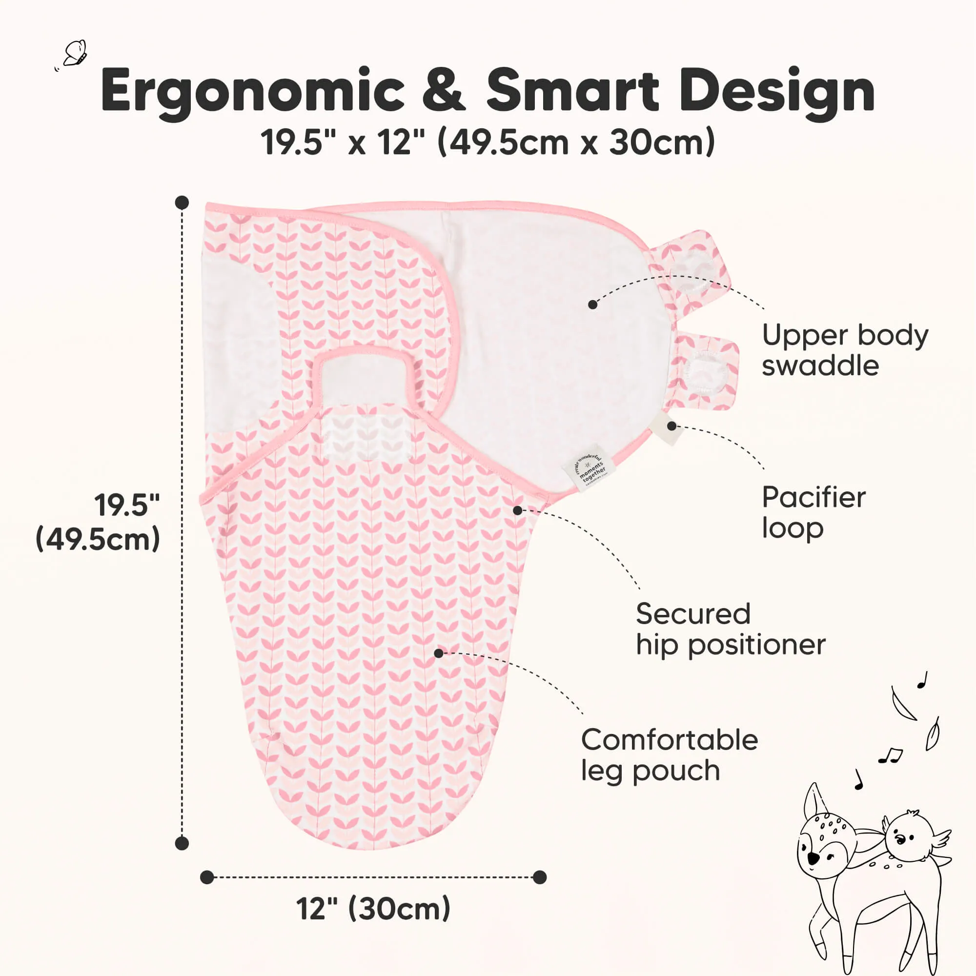 3-Pack Soothe Swaddle Wraps (Blossom)
