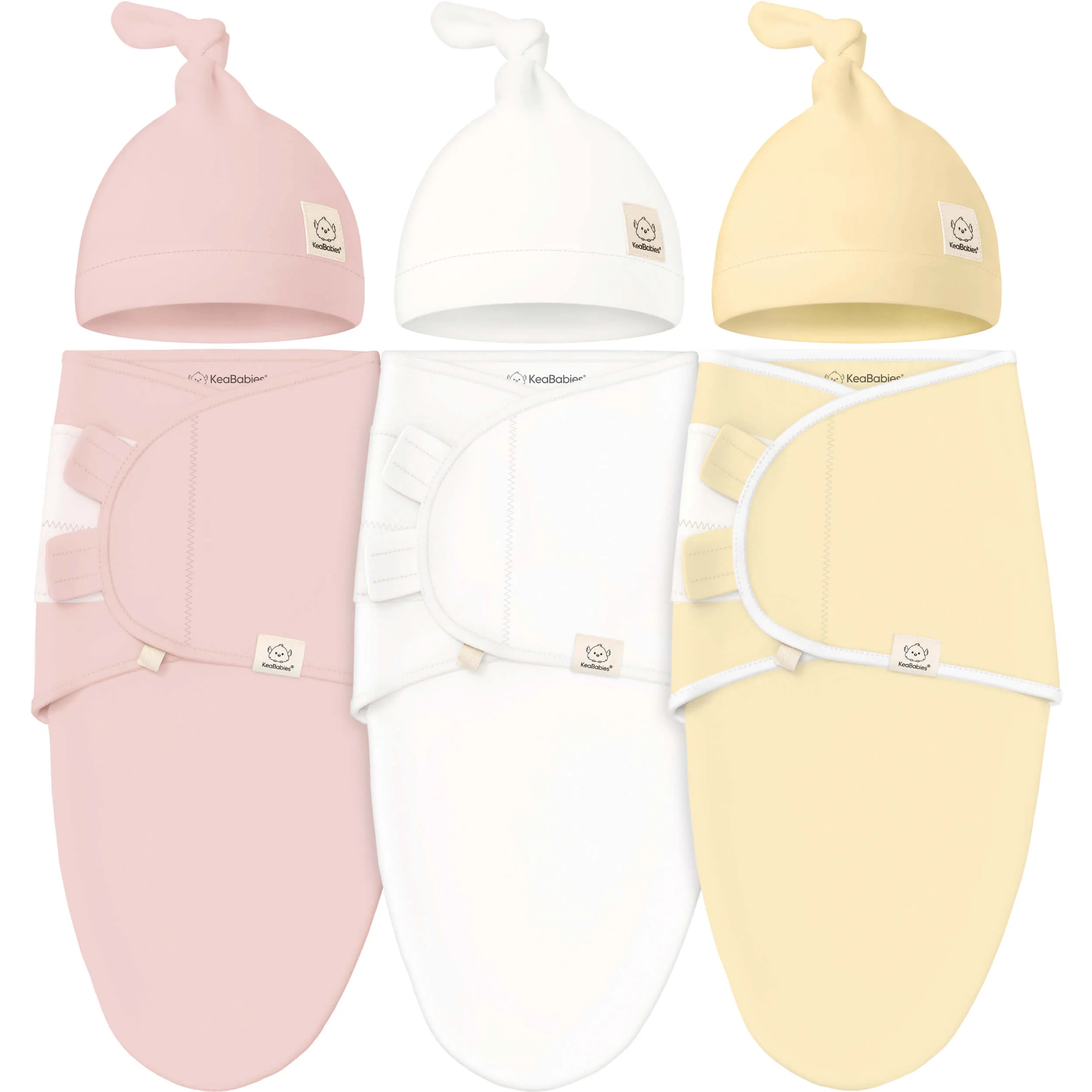 3-Pack Soothe Swaddle Wraps with Knot Hats