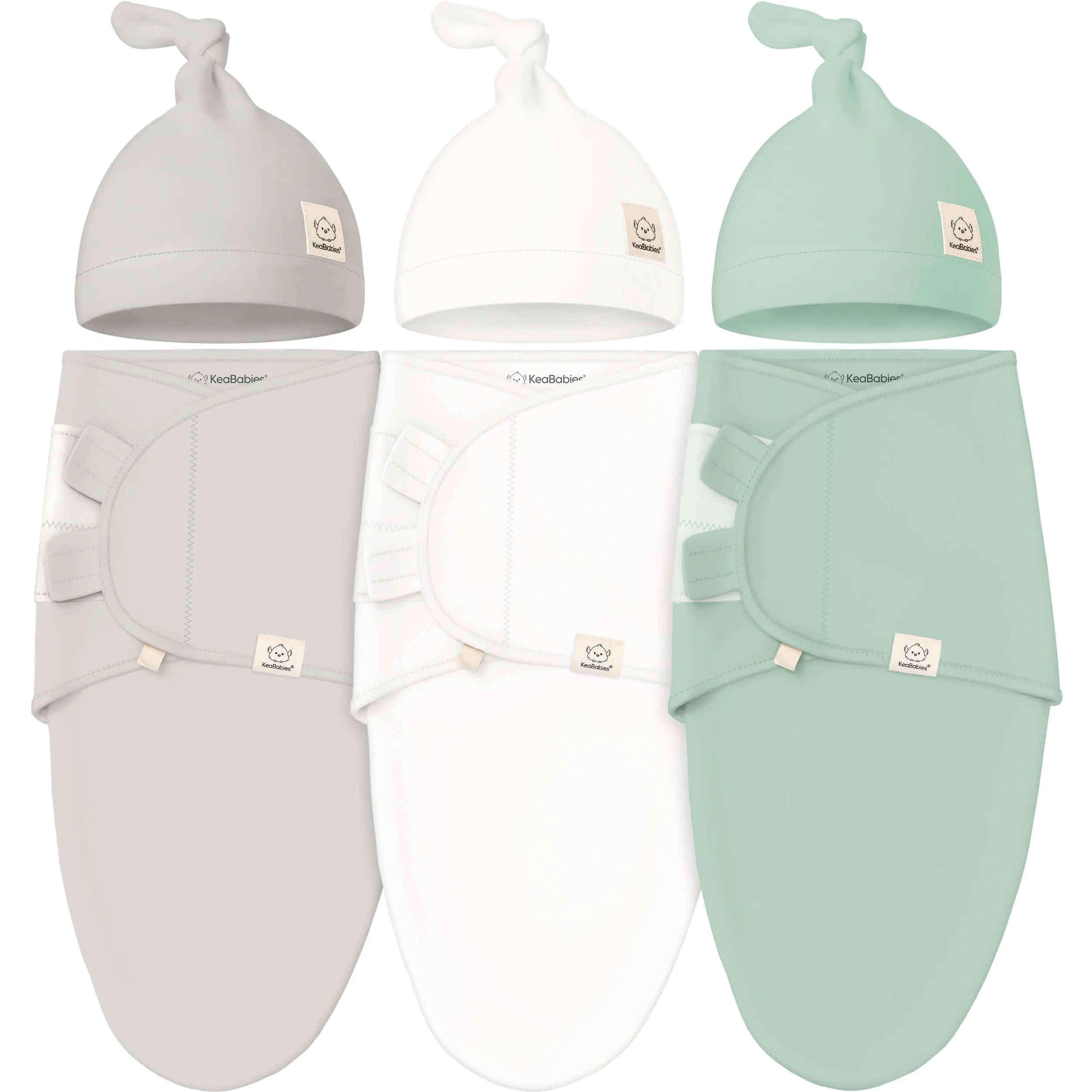 3-Pack Soothe Swaddle Wraps with Knot Hats