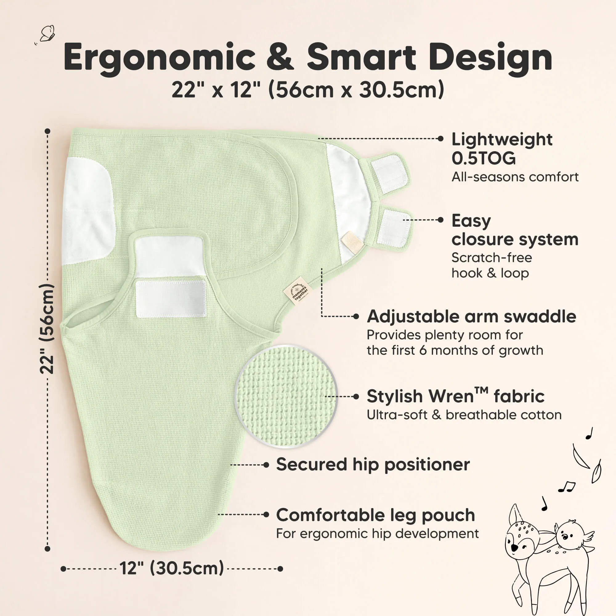 3-Pack Soothe (Wren) Swaddle Wraps (Mellow)