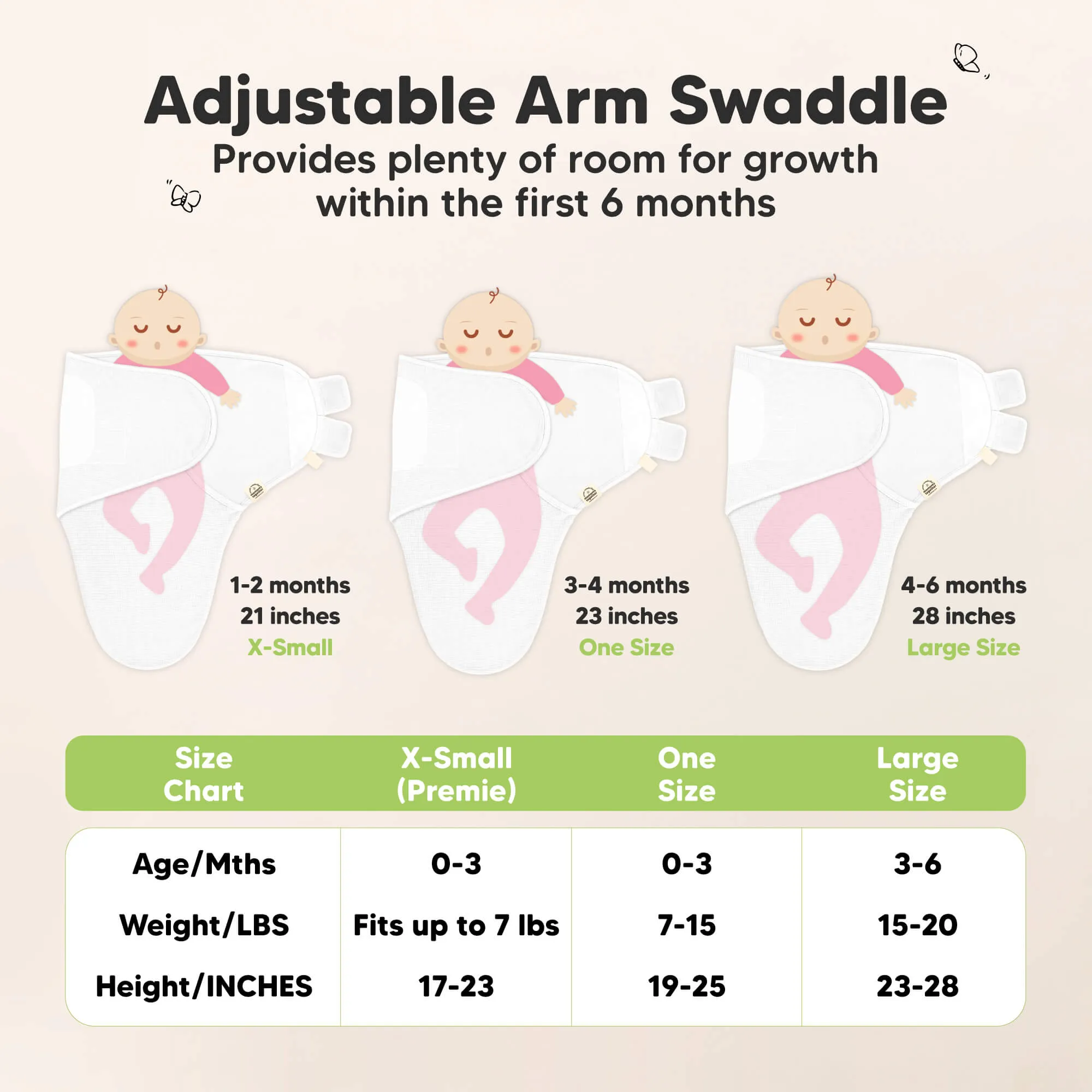 3-Pack Soothe (Wren) Swaddle Wraps (Salmon)