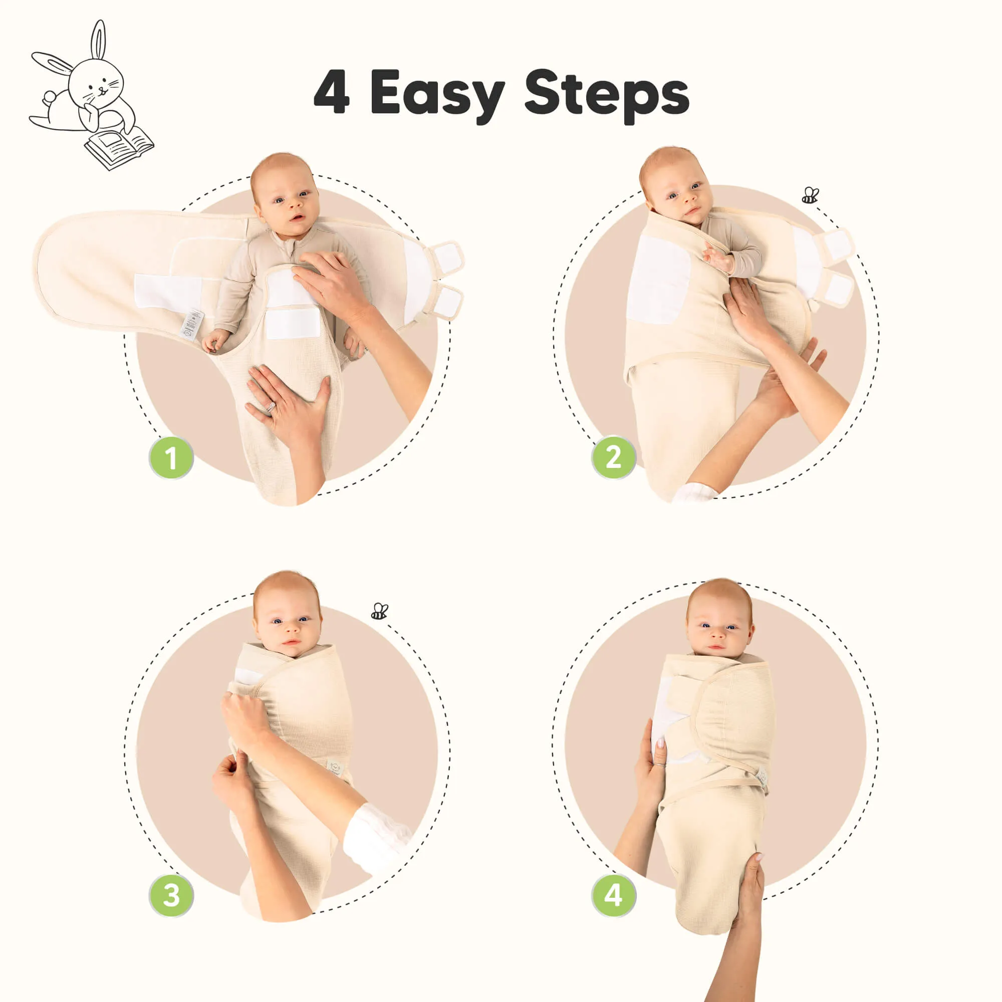 3-Pack Soothe (Wren) Swaddle Wraps (Salmon)
