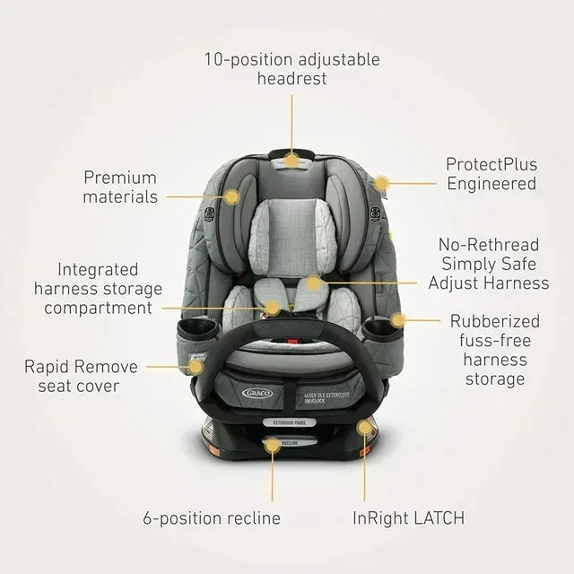 4EVER DLX SnugLock Convertible Car Seat - Midtown Grey (Floor Model)