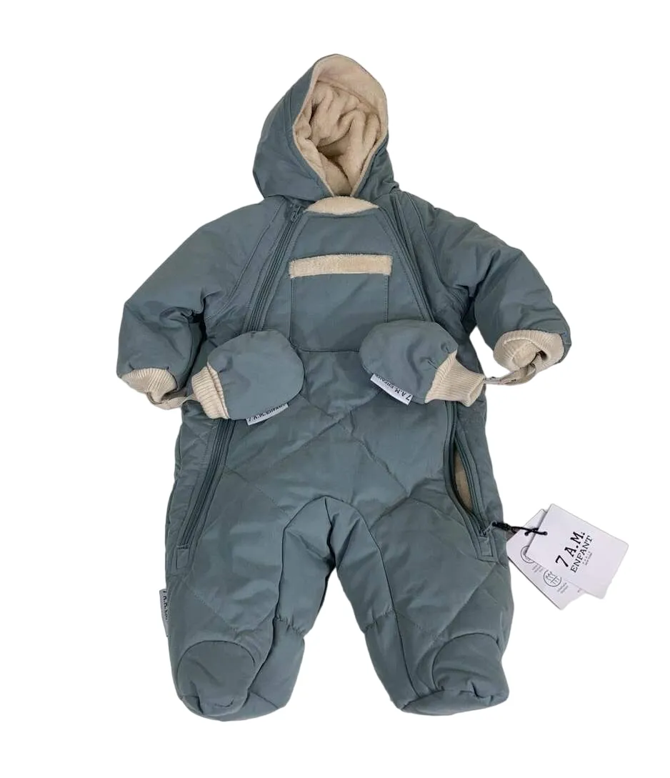 7 A.M. Enfant Benji Snowsuit Bebe, 3-6 months, Mirage
