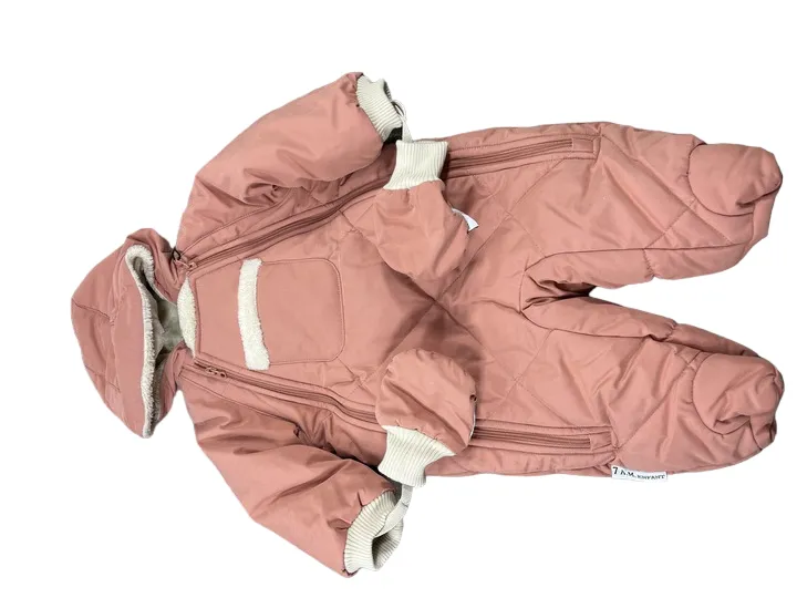 7 A.M. Enfant Benji Snowsuit Bebe, 3-6 months, Rose Dawn