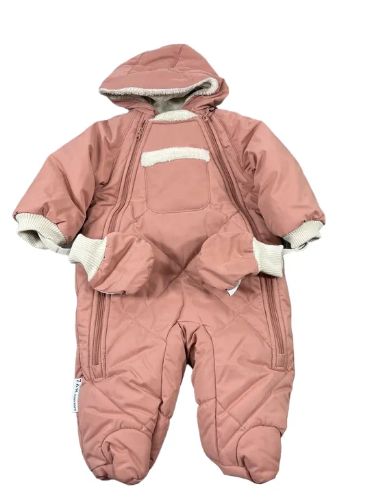 7 A.M. Enfant Benji Snowsuit Bebe, 3-6 months, Rose Dawn