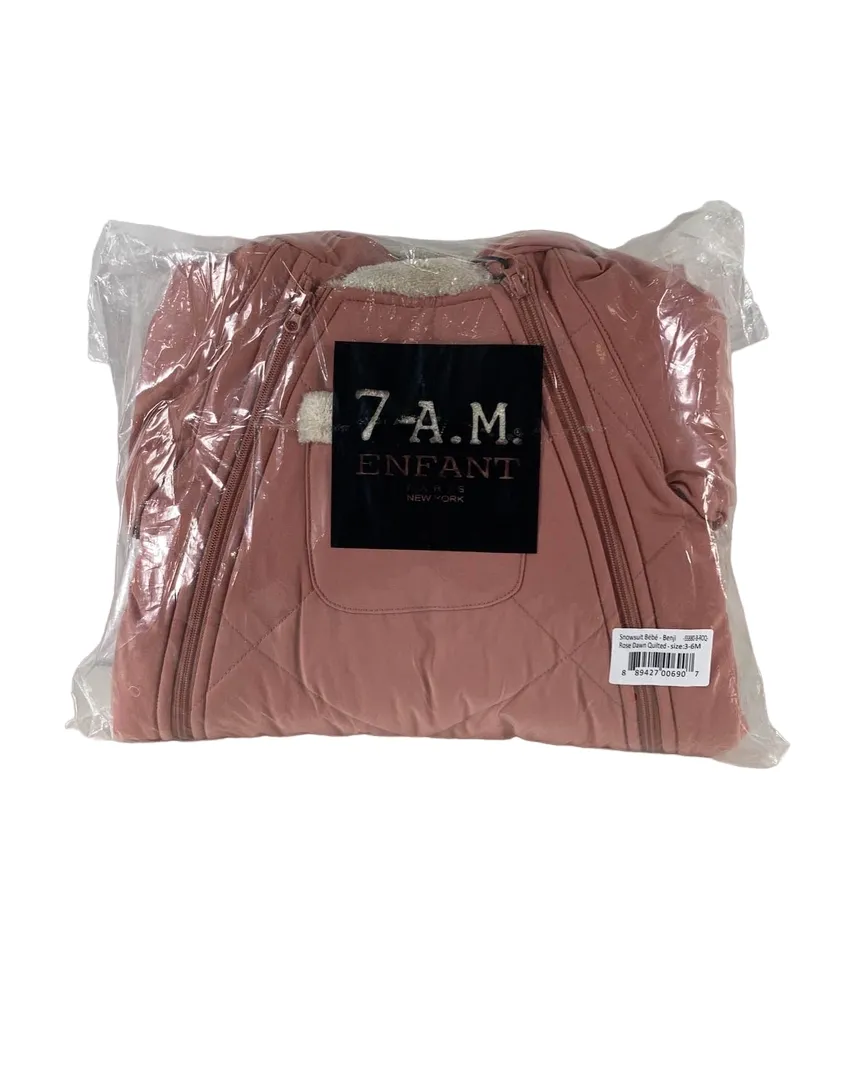 7 A.M. Enfant Benji Snowsuit Bebe, 3-6 months, Rose Dawn