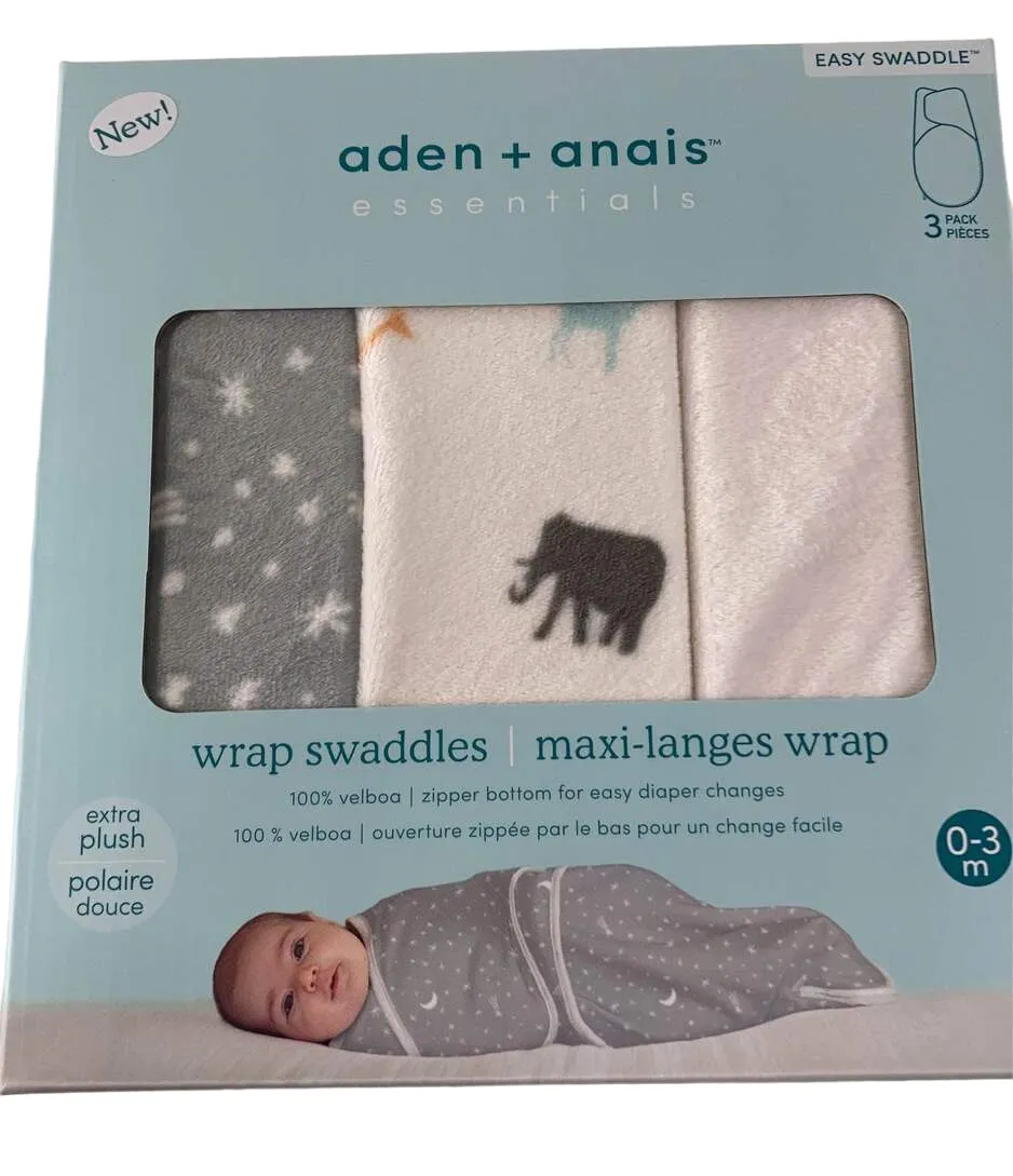 Aden   Anais Essentials Easy Wrap Swaddle 3 Pack, Wild Prairie, Small (0-3 Months)