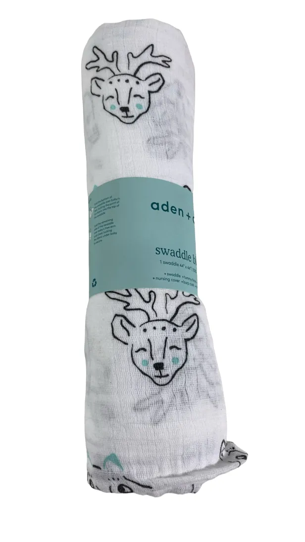 Aden   Anais Swaddle Blanket, Animal Faces