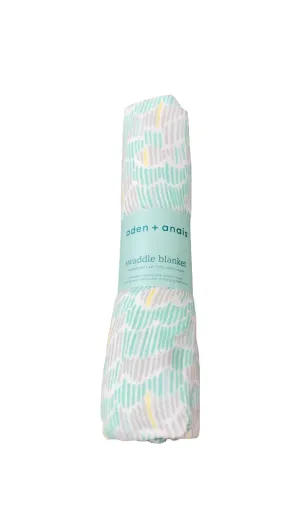 Aden   Anais Swaddle Blanket, Green Stripes