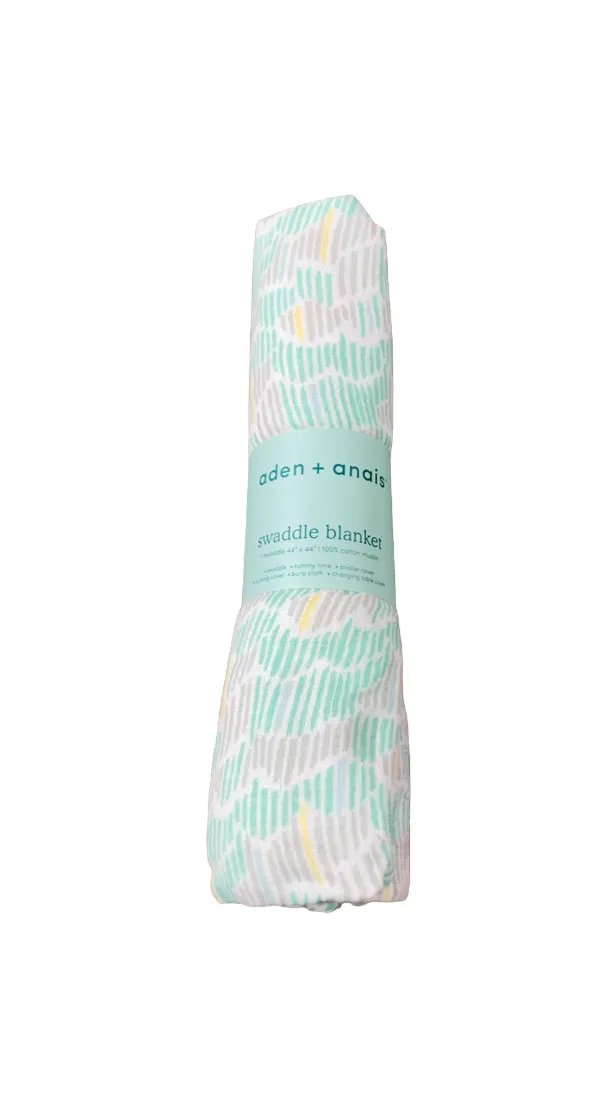 Aden   Anais Swaddle Blanket, Green Stripes