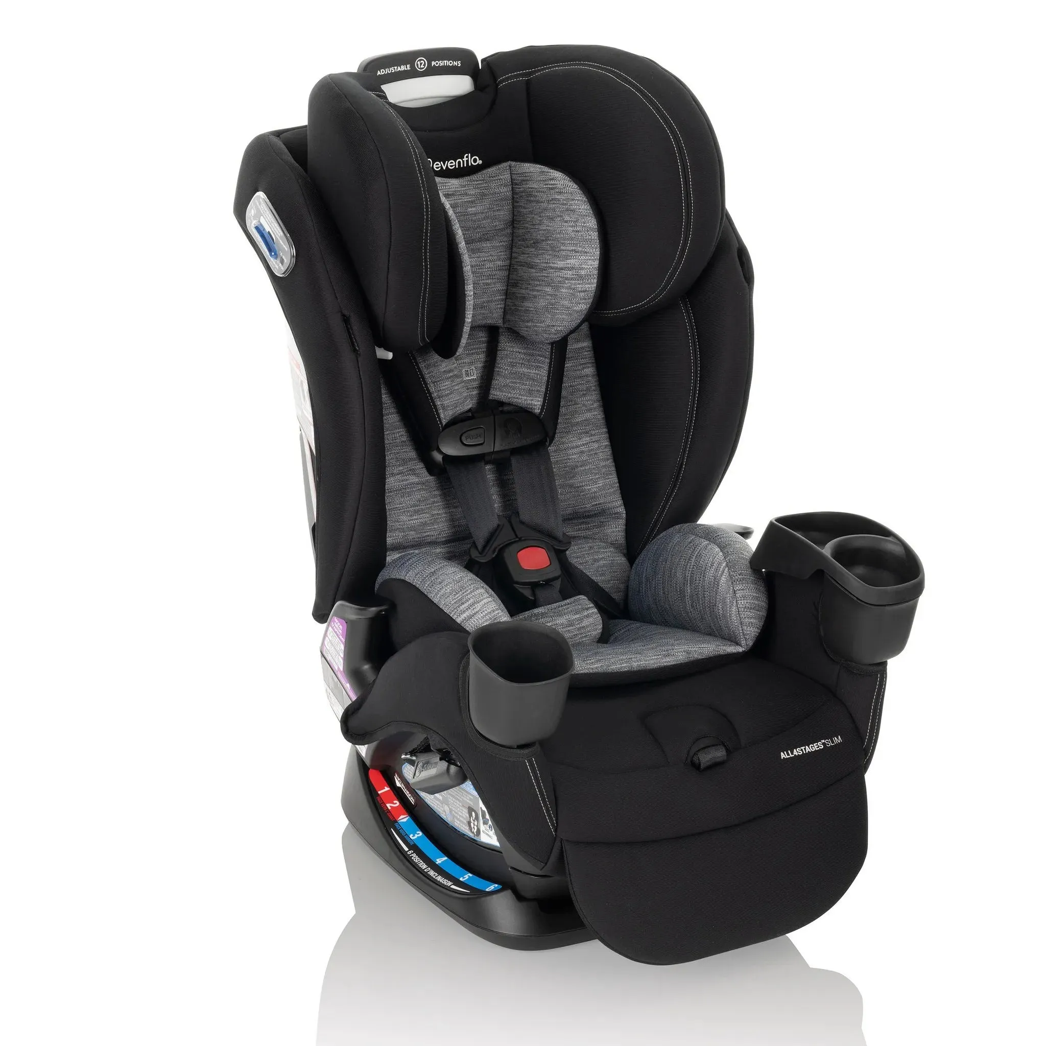 All4Stages Slim Plus Canopy 4-in-1 Convertible Car Seat - Howell Black