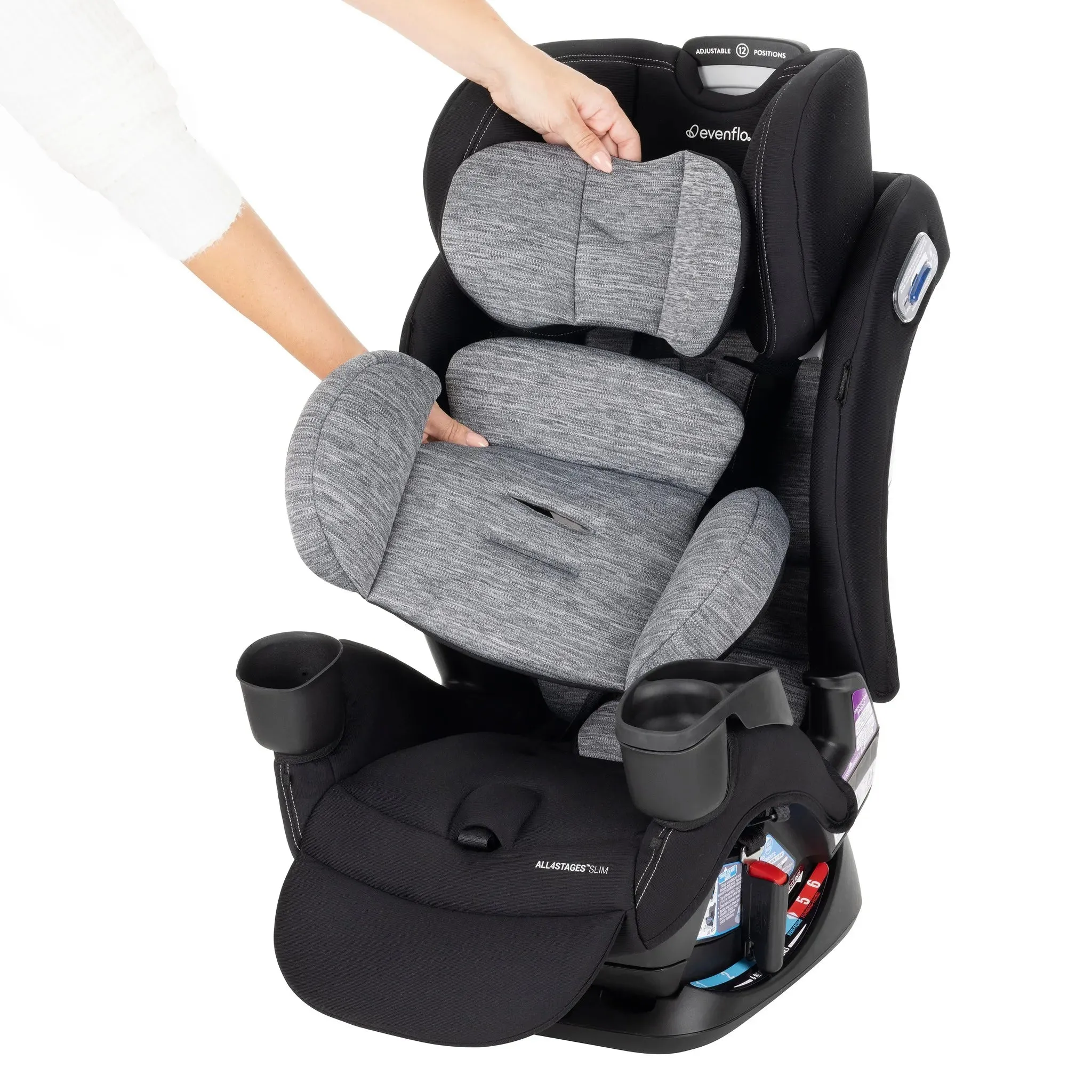 All4Stages Slim Plus Canopy 4-in-1 Convertible Car Seat - Howell Black