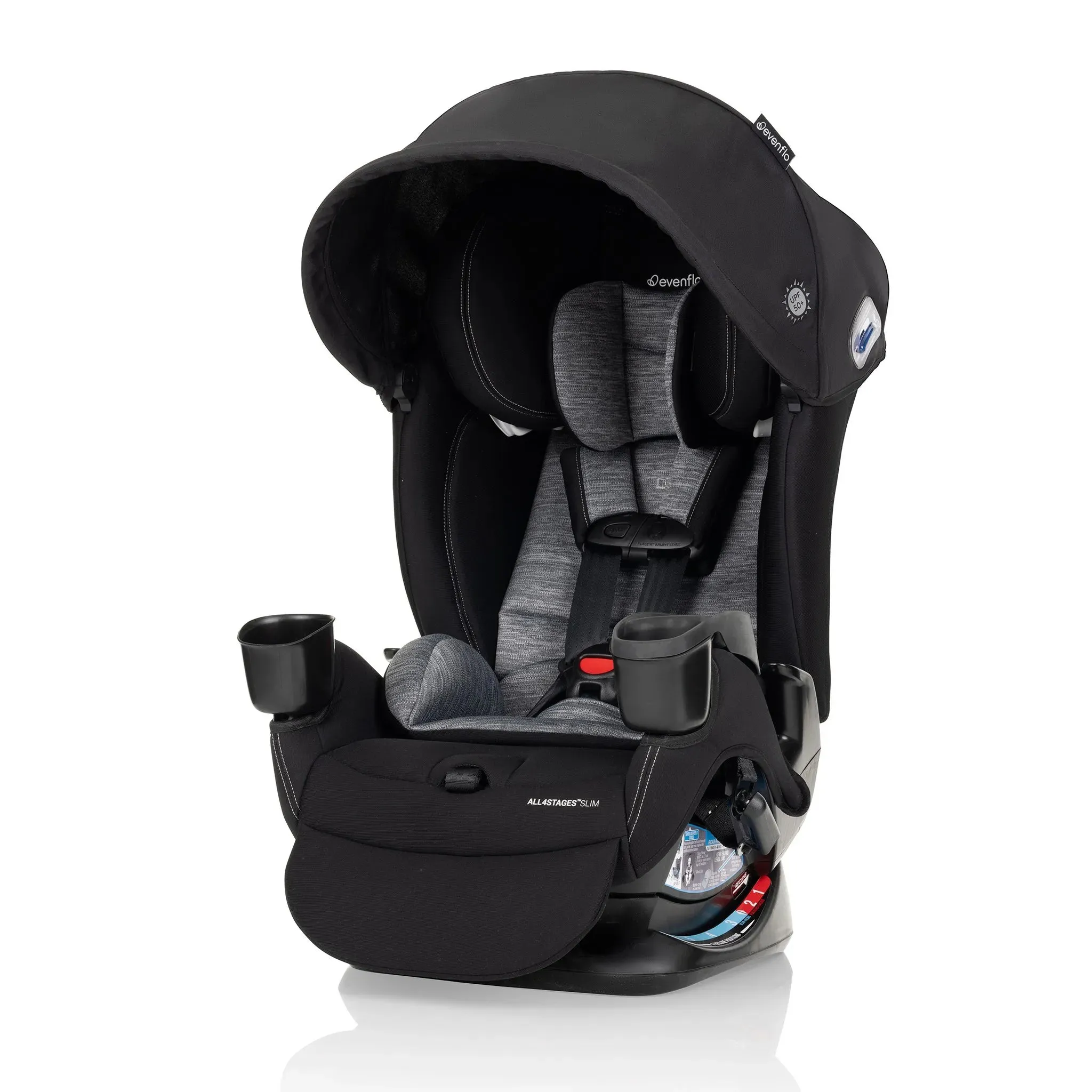 All4Stages Slim Plus Canopy 4-in-1 Convertible Car Seat - Howell Black