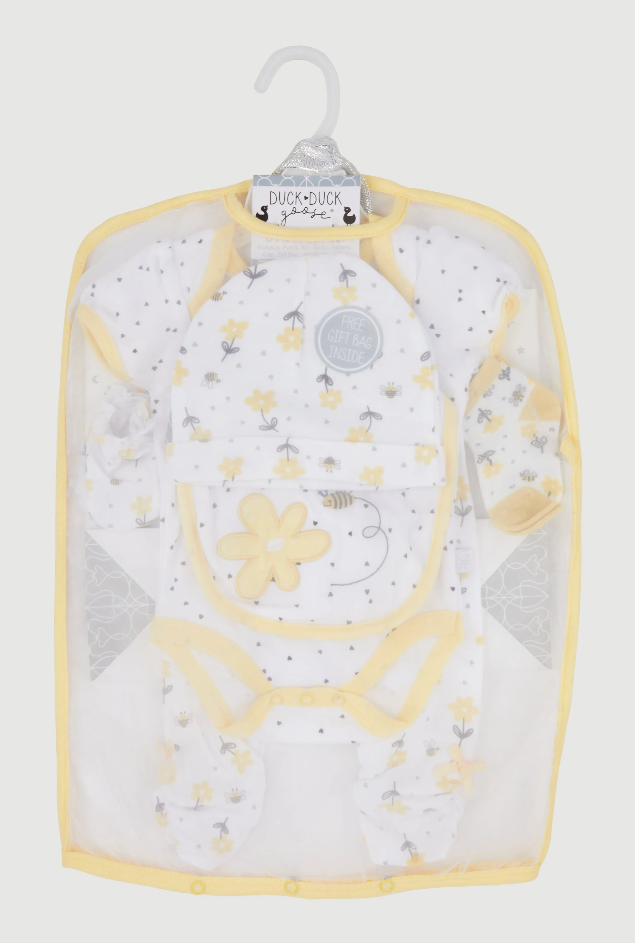 Baby Girls 0-9M Hello Friend Bodysuit with Leggings and Hat Gift Set