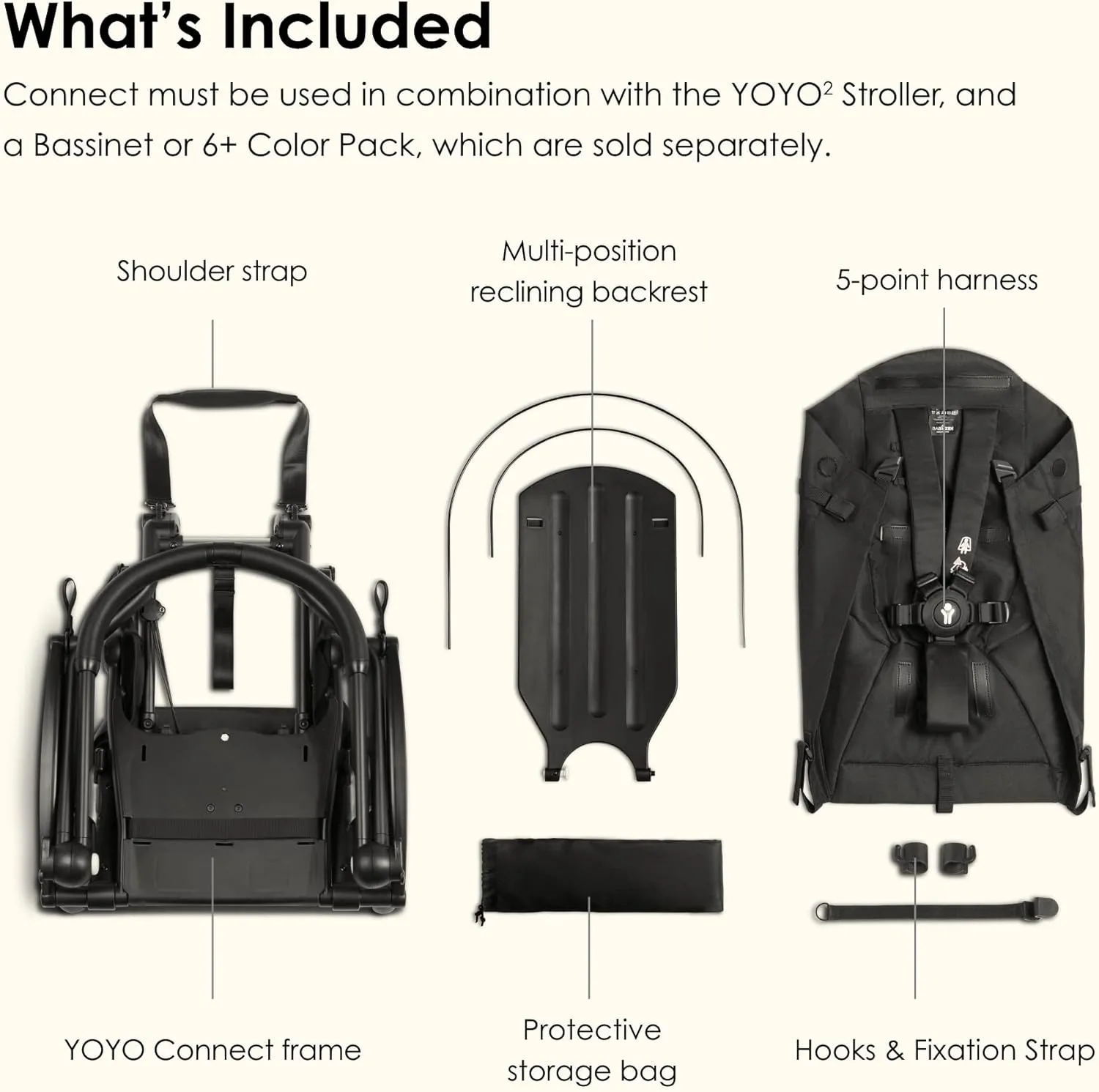 Babyzen YOYO Connect Stroller Frame - Black
