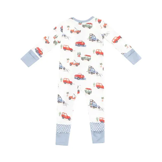 Bamboo 2 Way Zipper Romper - Off-Road Adventure