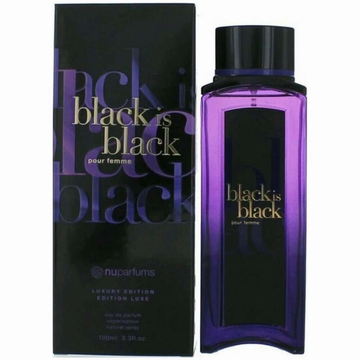 Black Is Black Pour Femme Luxury Edition by Nuparfums EDP 3.3 / 3.4 oz New in Box