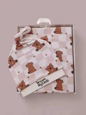 Cozy Bear Dream Swaddle & Beanie
