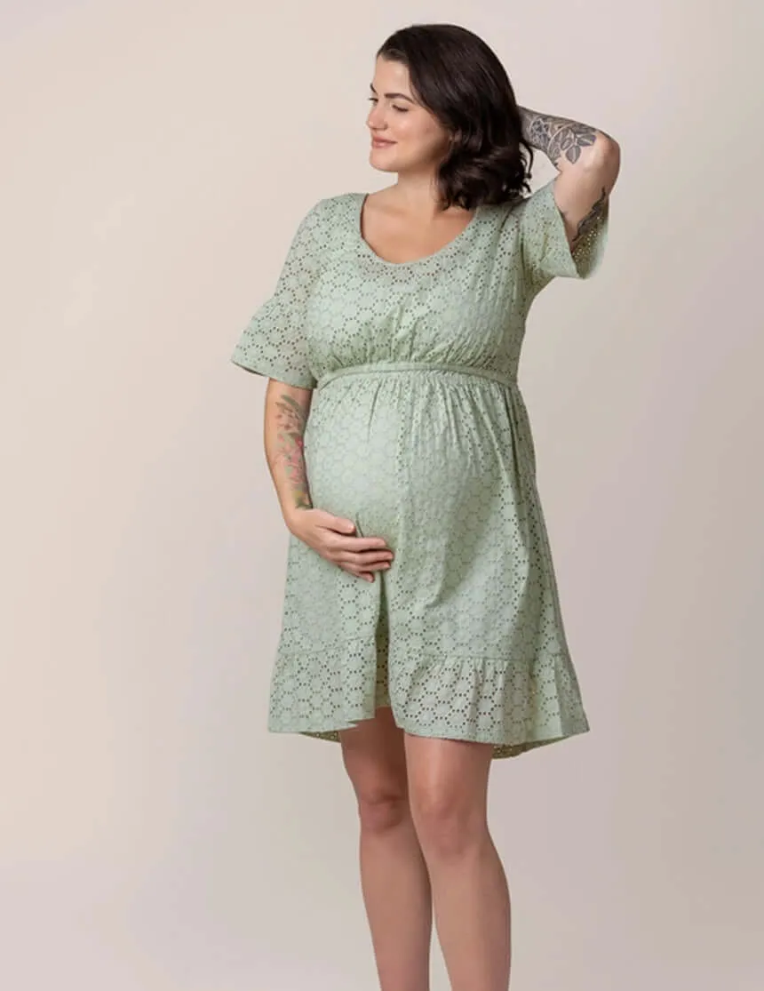 Dahlia Eyelet Maternity & Nursing Dress