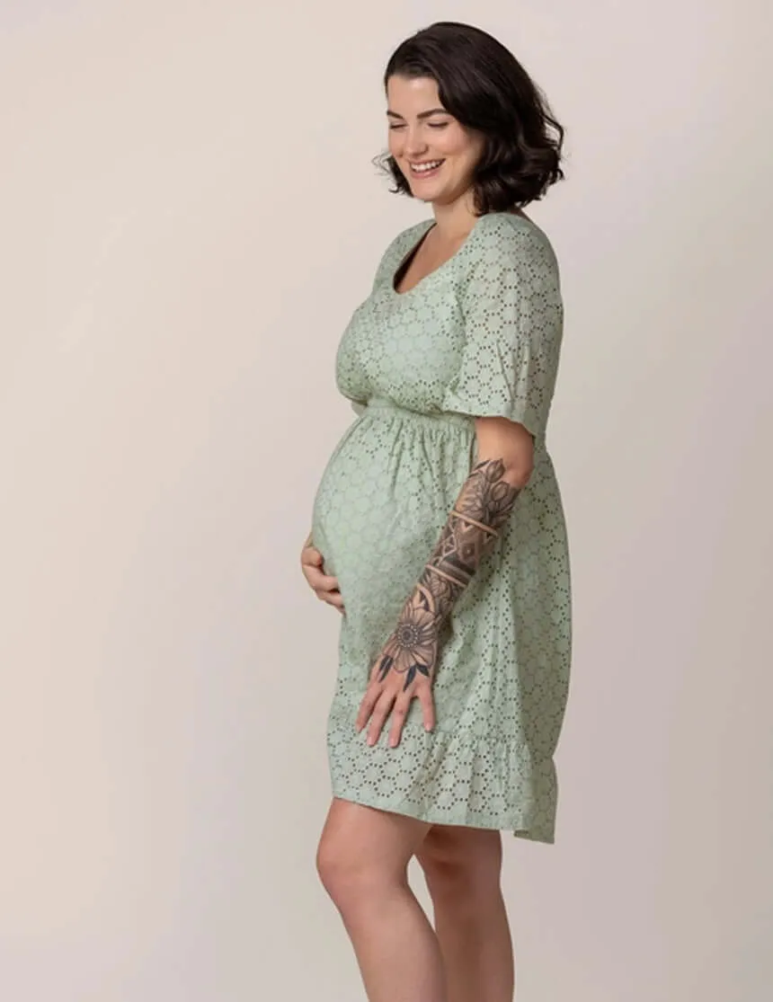 Dahlia Eyelet Maternity & Nursing Dress