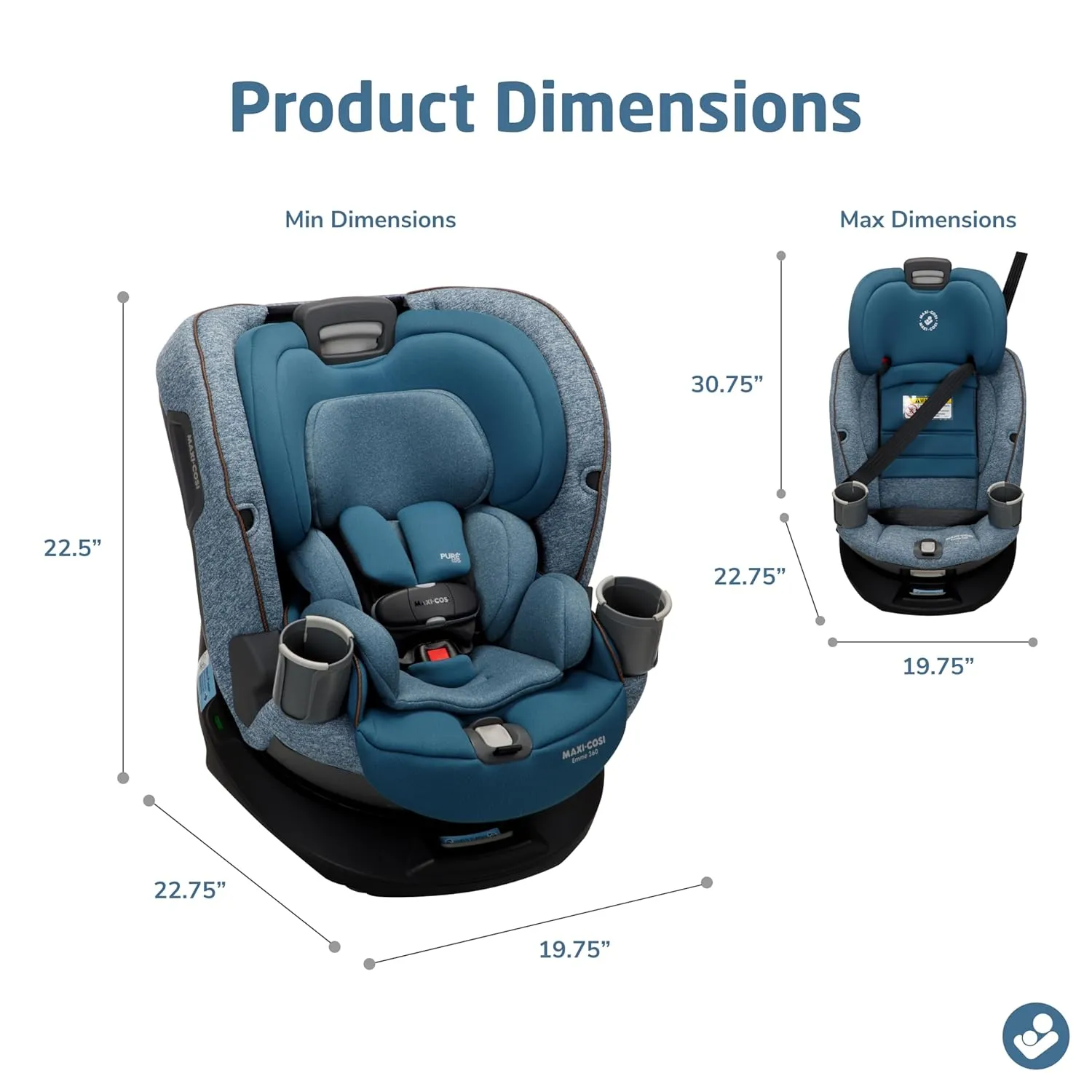 Emme 360 Rotating All-in-One Convertible Car Seat - Pacific Wonder