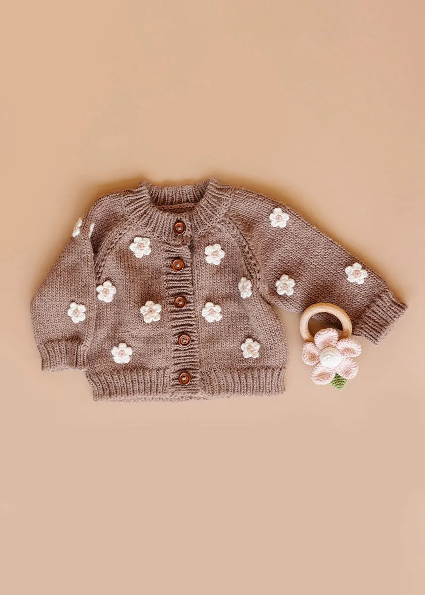 Flower Cardigan - Tan