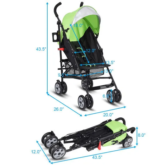 Folding Lightweight Baby Toddler Umbrella Travel Stroller-Green