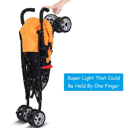 Folding Lightweight Baby Toddler Umbrella Travel Stroller-Orange