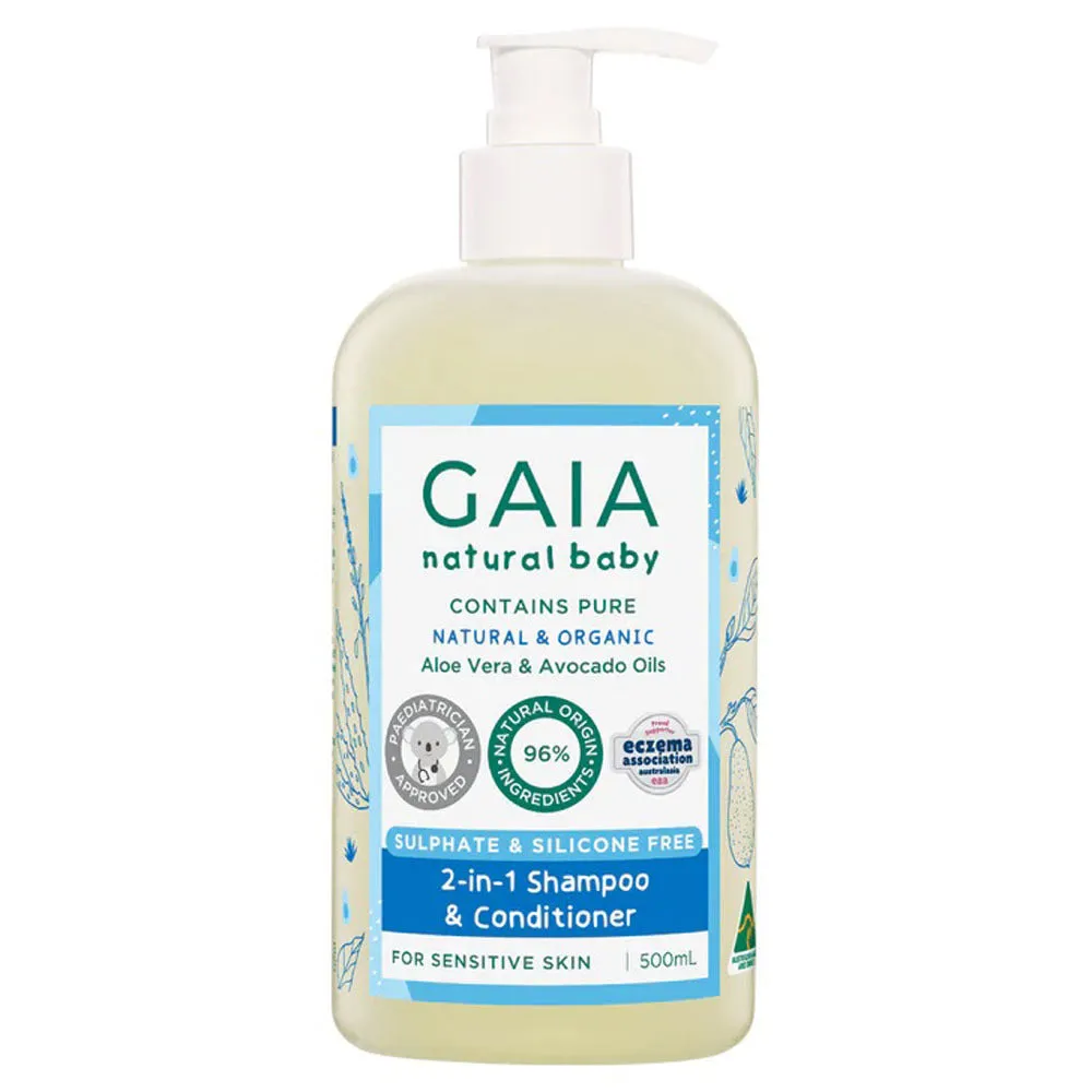 Gaia Natural Baby 2 In 1 Shampoo & Conditioner 500ml