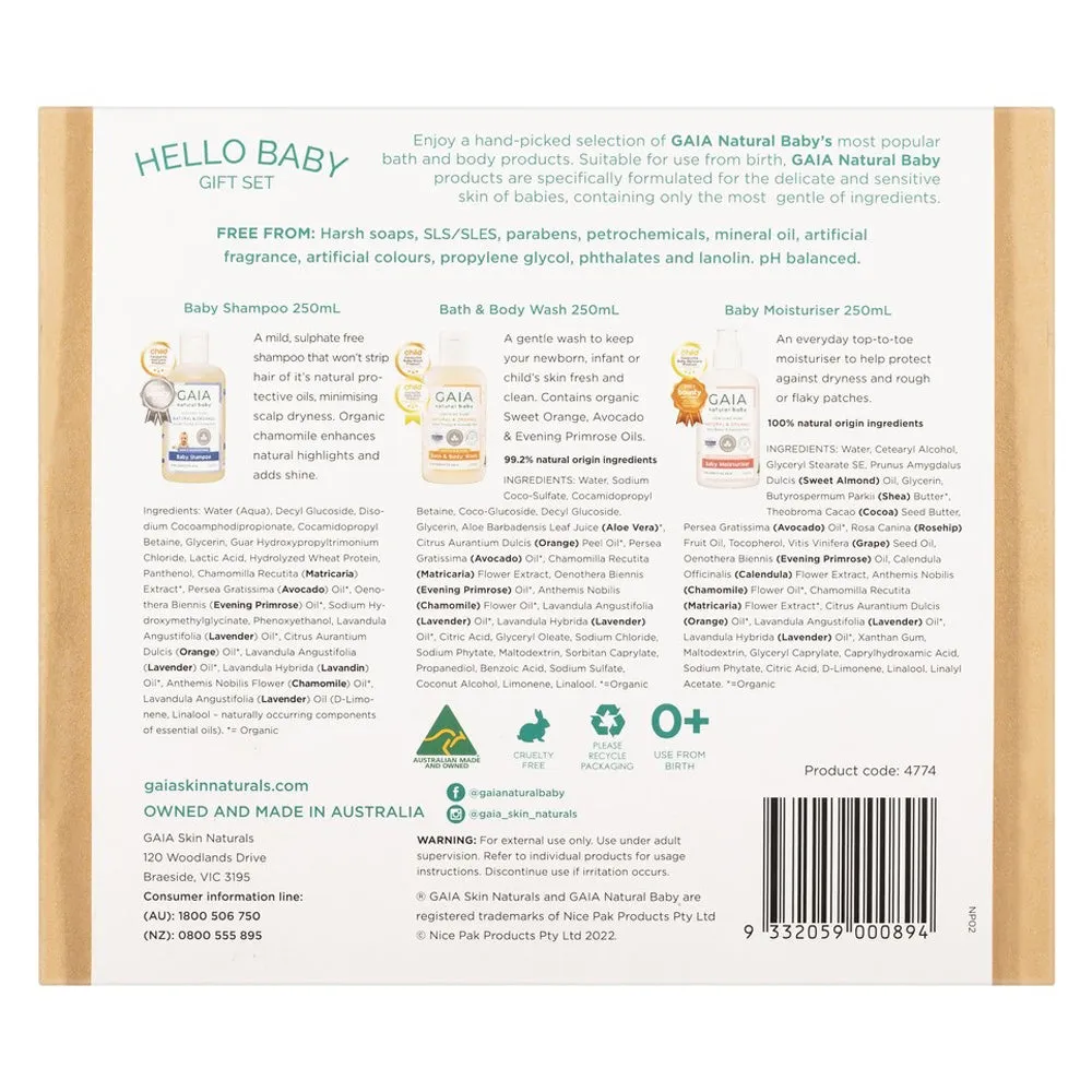 Gaia Natural Baby Hello Baby Gift Set
