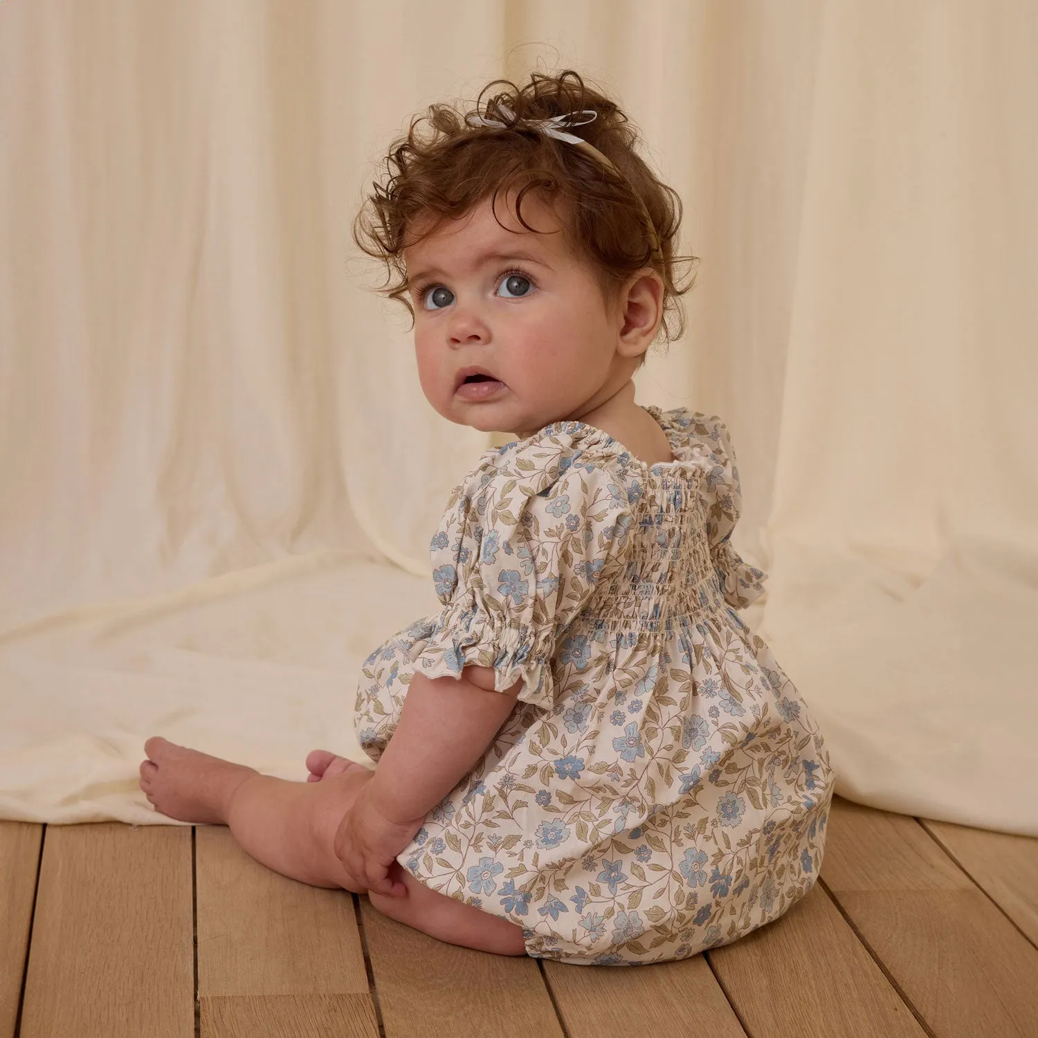 Hazel Romper - Blue Garden