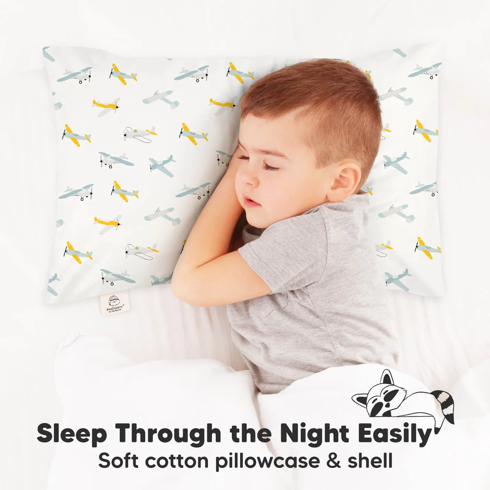 Jumbo Toddler Pillow with Pillowcase (Plane)