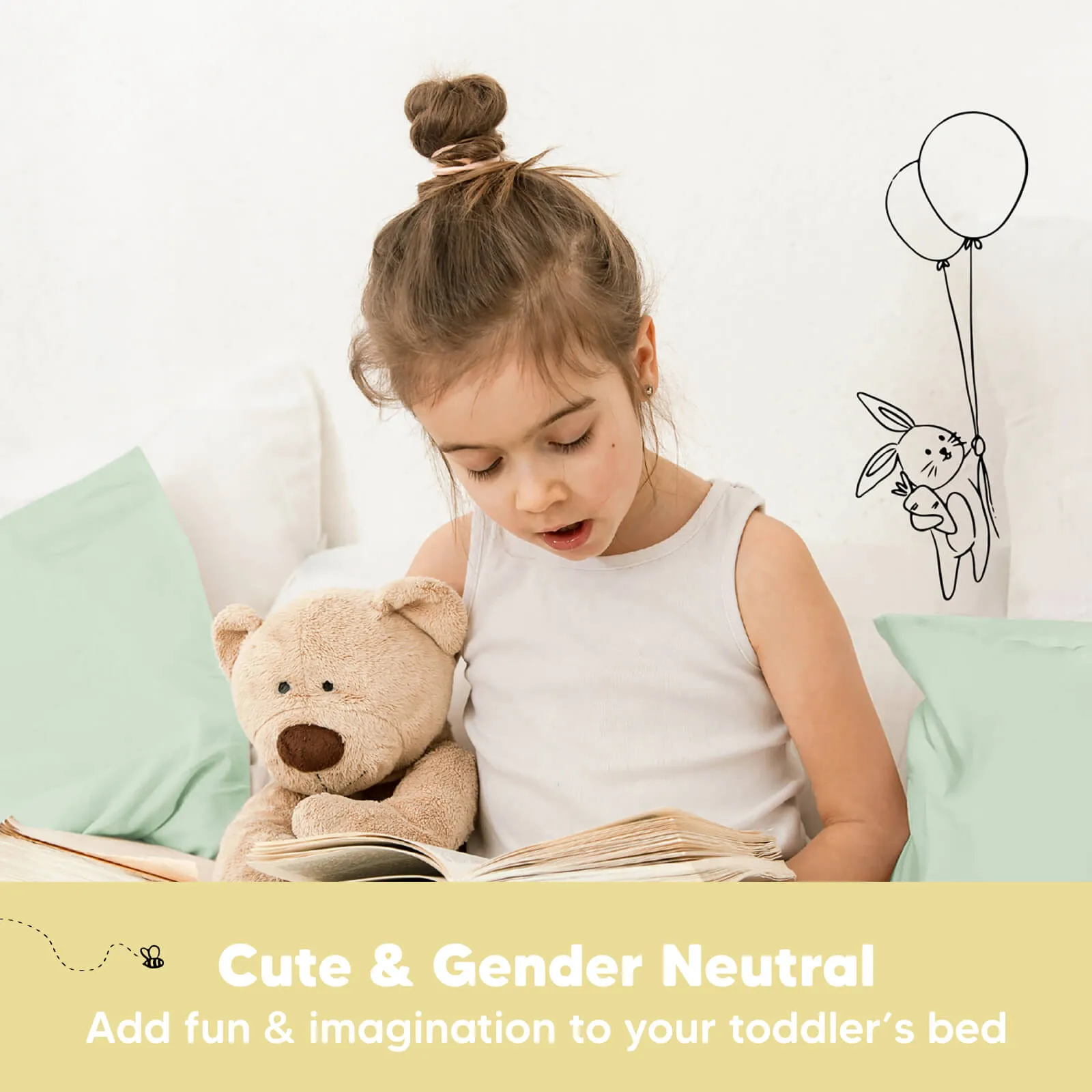 Jumbo Toddler Pillow with Pillowcase (Sage)
