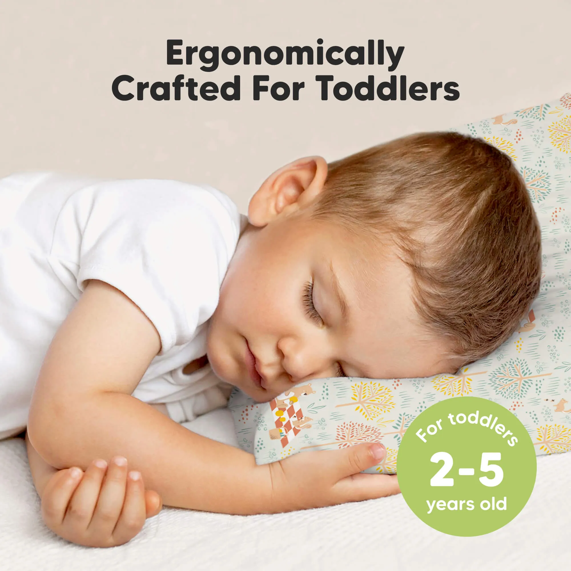 Jumbo Toddler Pillow with Pillowcase (Wild Picnic)