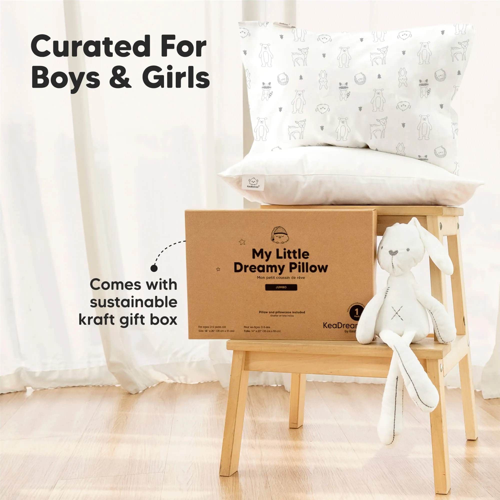 Jumbo Toddler Pillow with Pillowcase (Wild Picnic)
