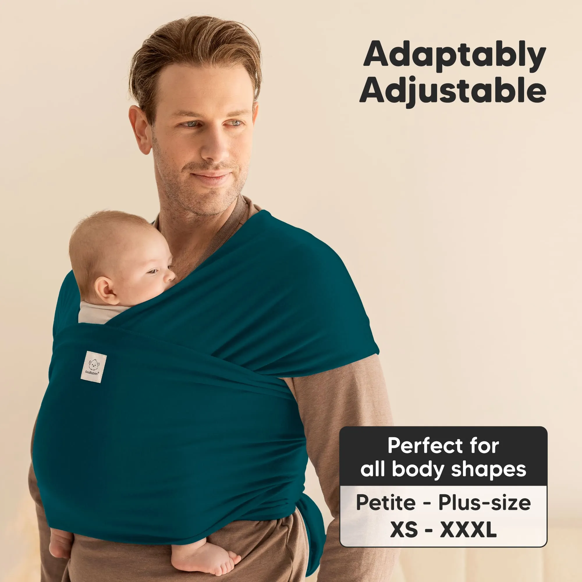 KeaBabies Original Wrap Carrier (Peacock Green)