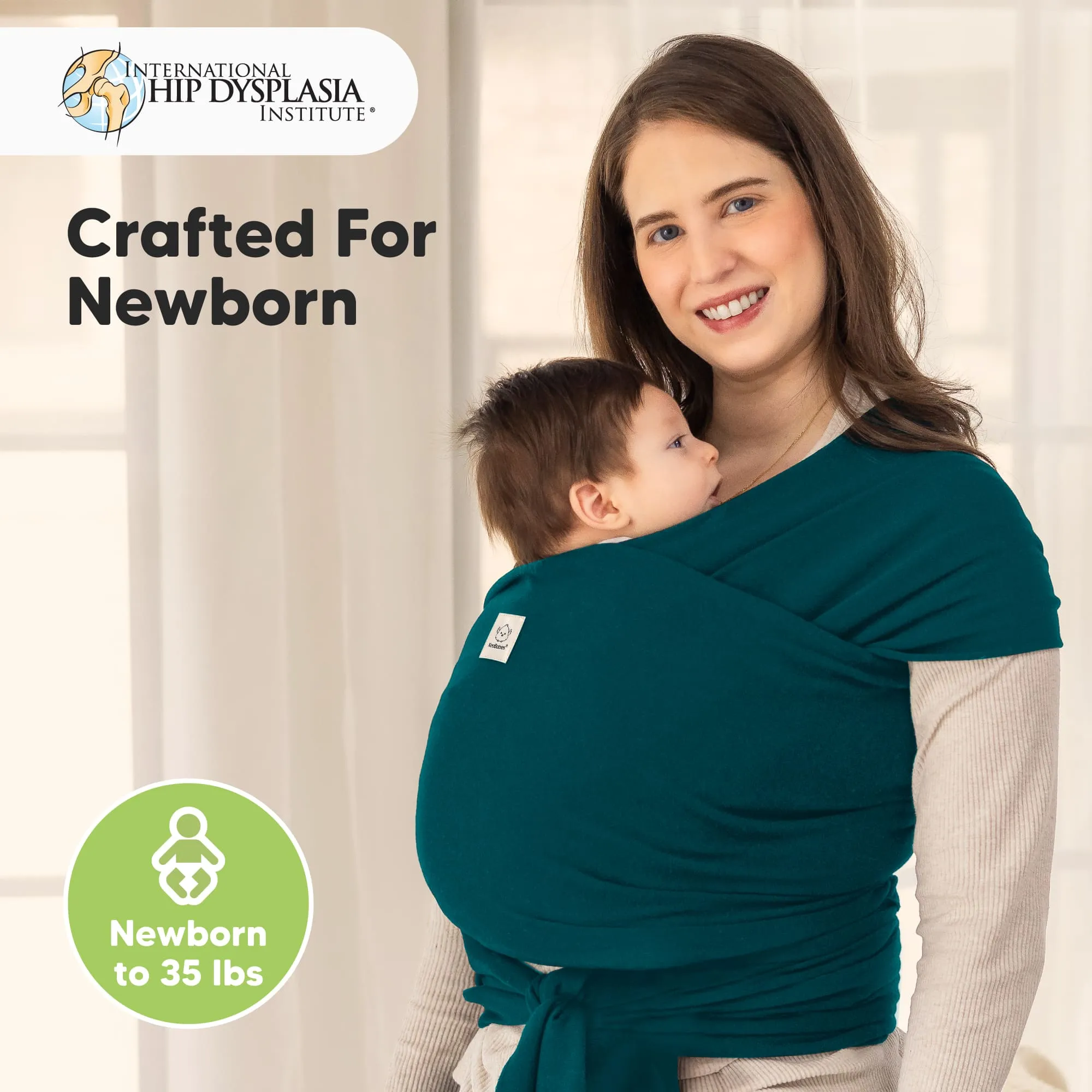 KeaBabies Original Wrap Carrier (Peacock Green)