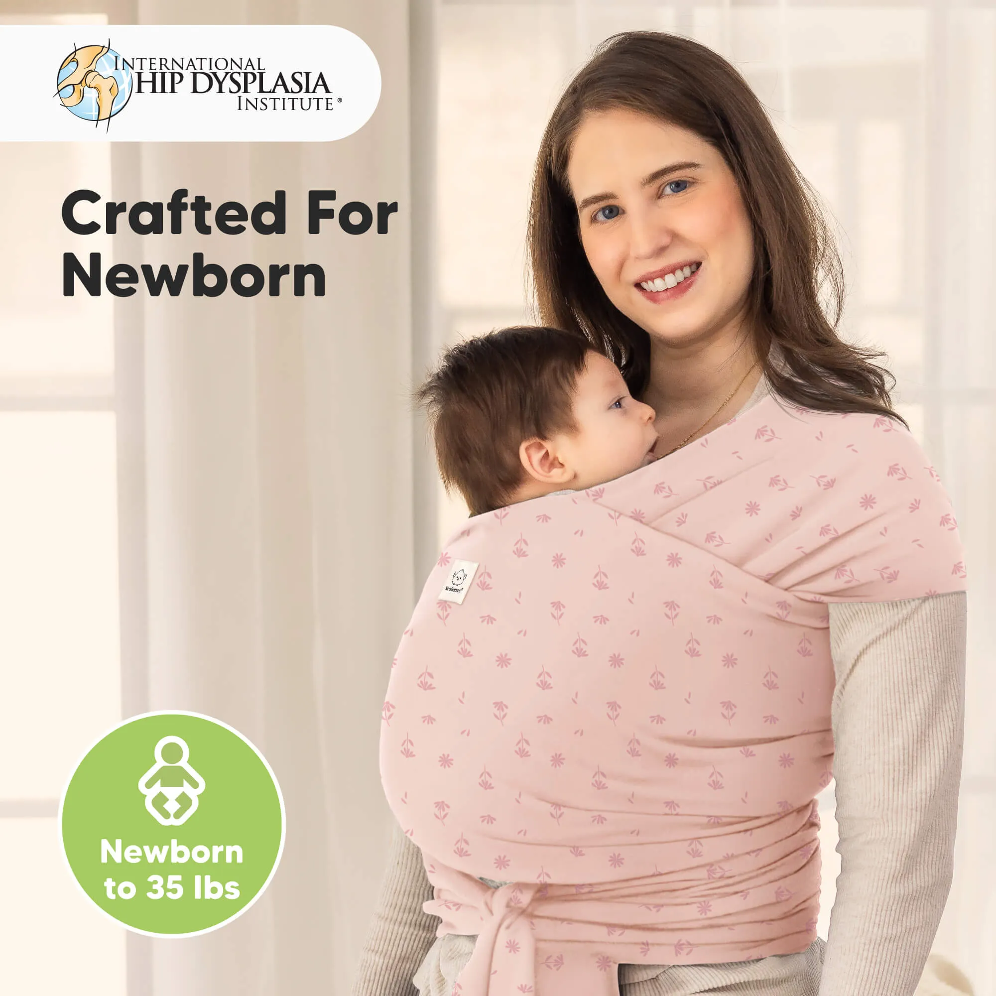 KeaBabies Original Wrap Carrier (Pink Daisies)