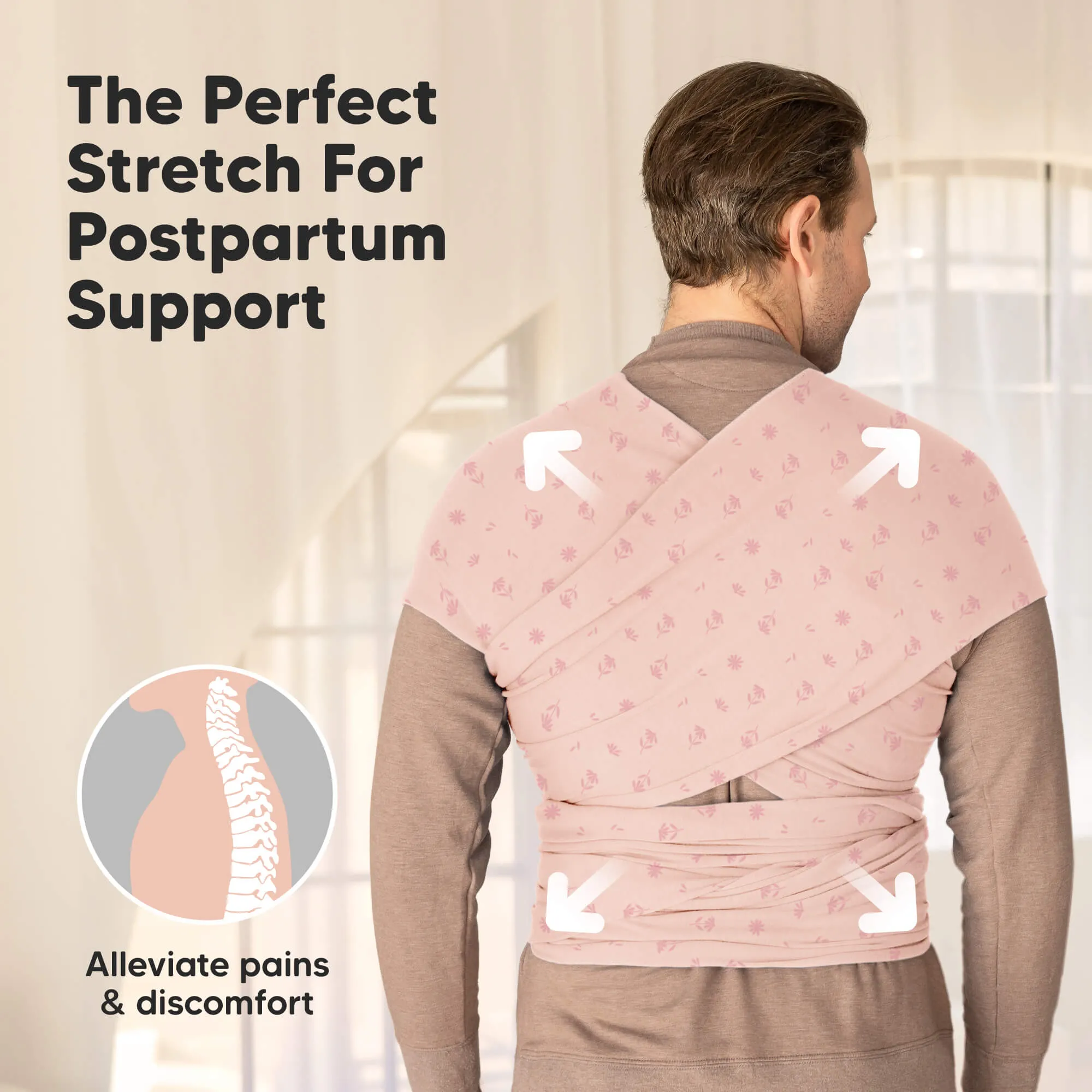 KeaBabies Original Wrap Carrier (Pink Daisies)