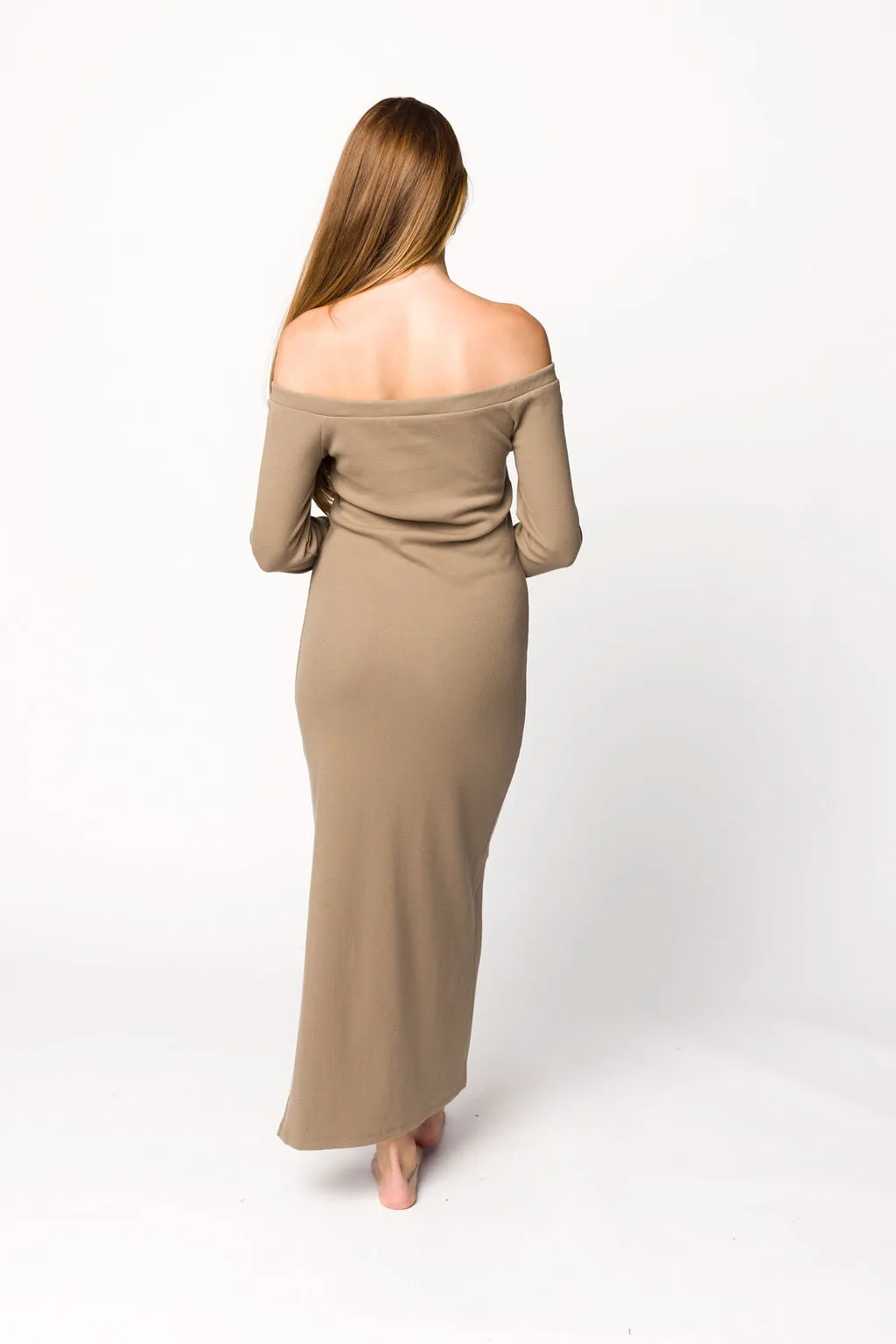 Leola Maxi Dress in Burnt Taupe