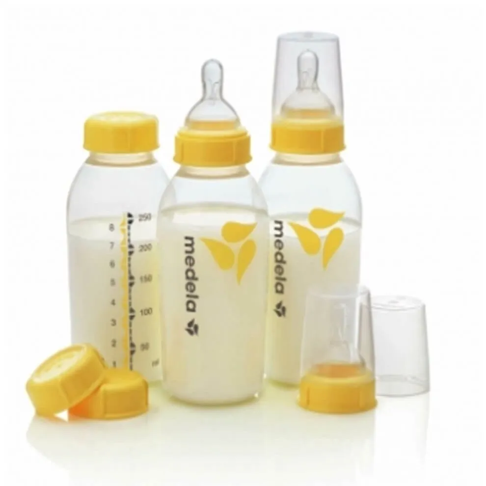 Medela Breastmilk Bottle 250ml with Wide Base Teat 3pk