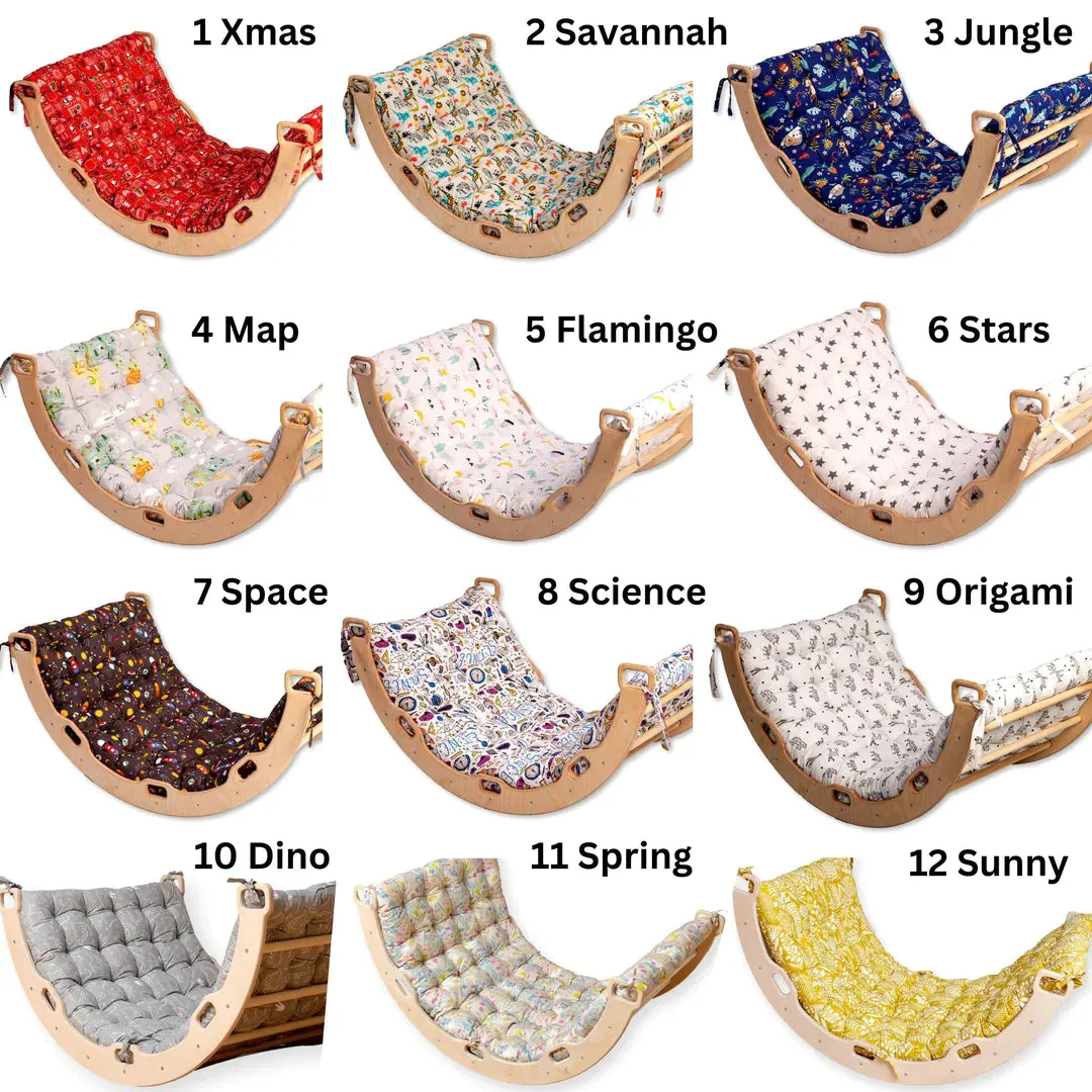 Montessori Climbing Arch Rocker With 2 Ramps and Pillow