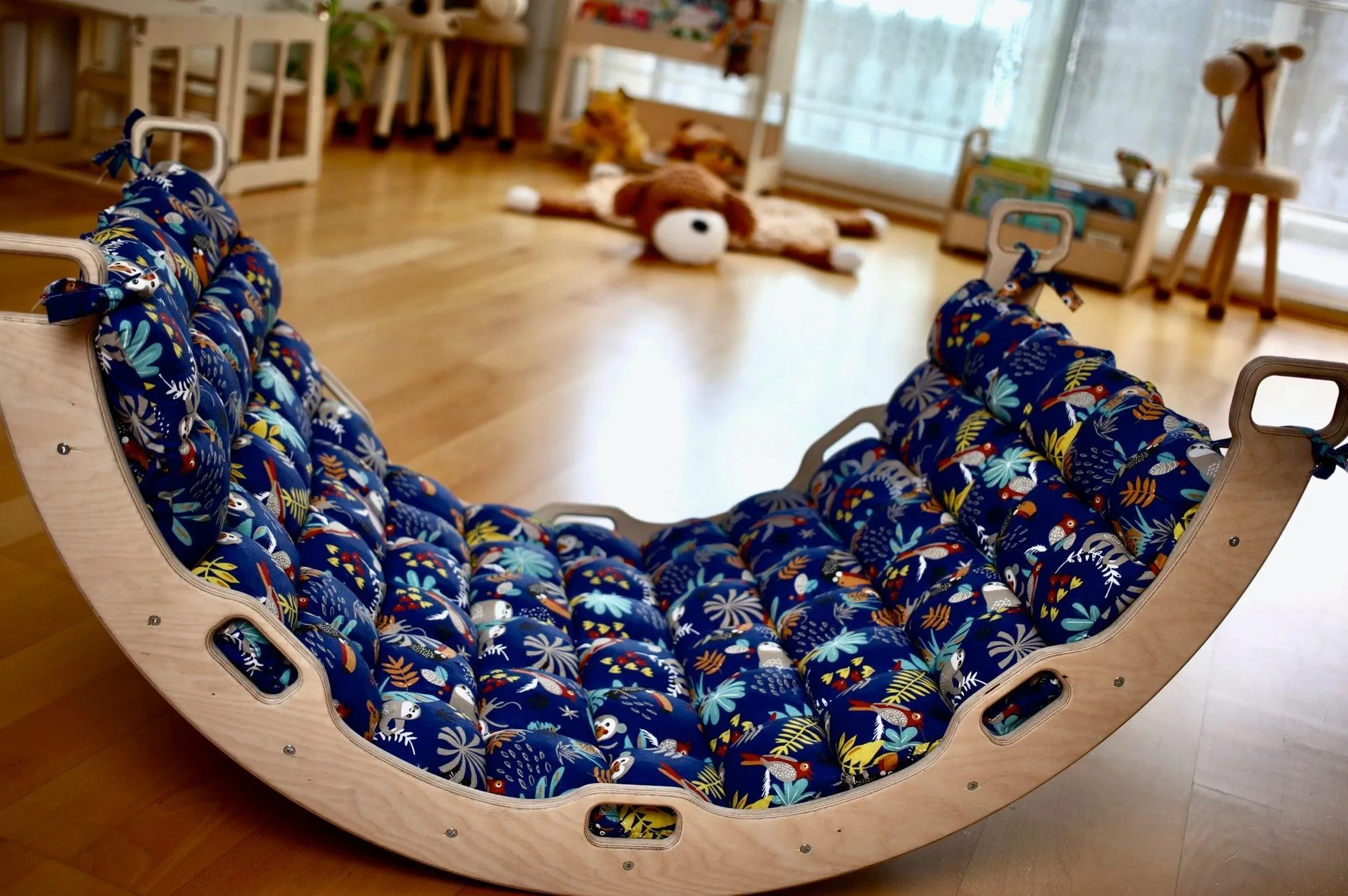 Montessori Climbing Arch Rocker With 2 Ramps and Pillow