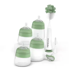 Nanobebe Flexy Silicone Feeding Set Sage