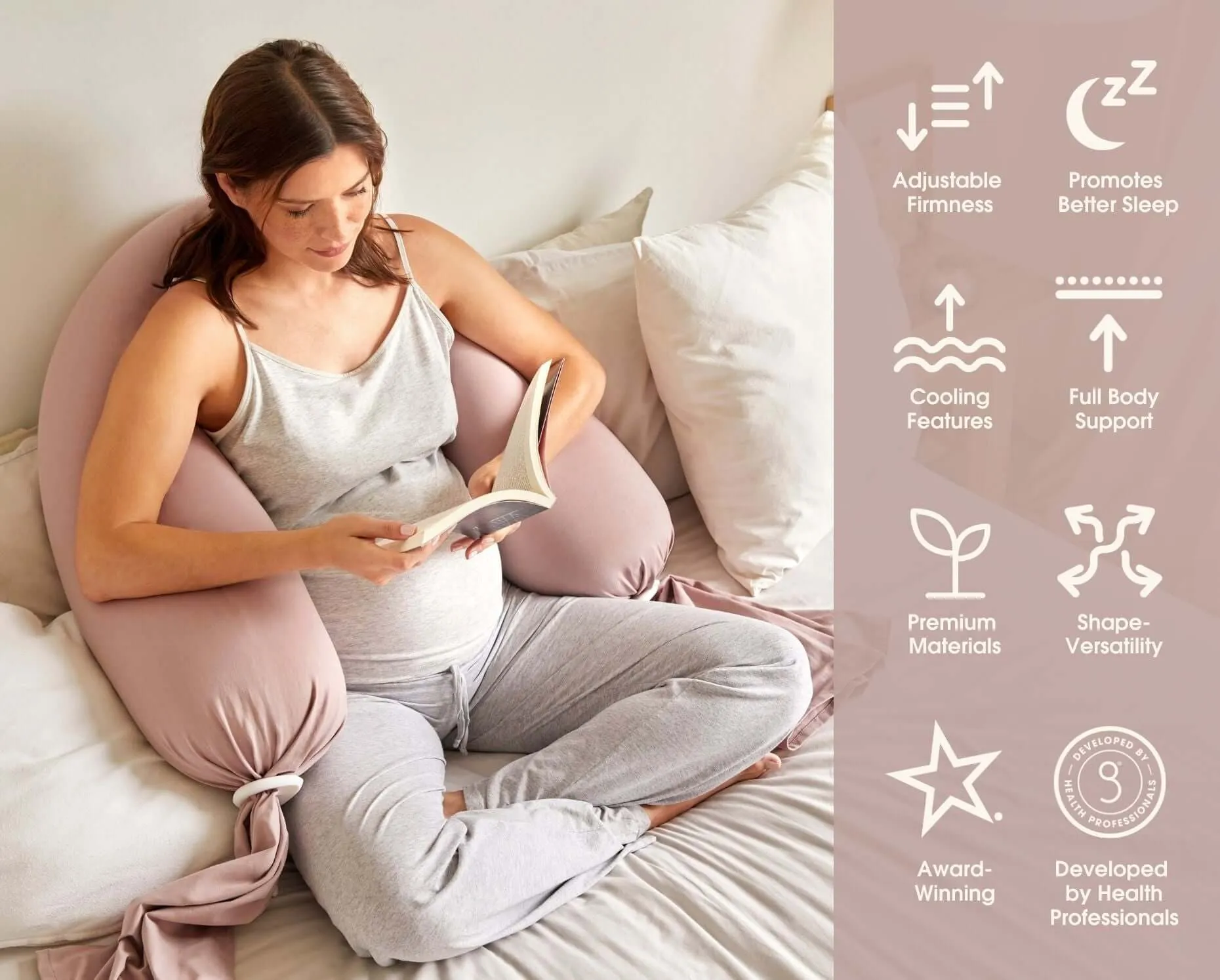 Nursing & Pregnancy Pillow | Dusty Pink